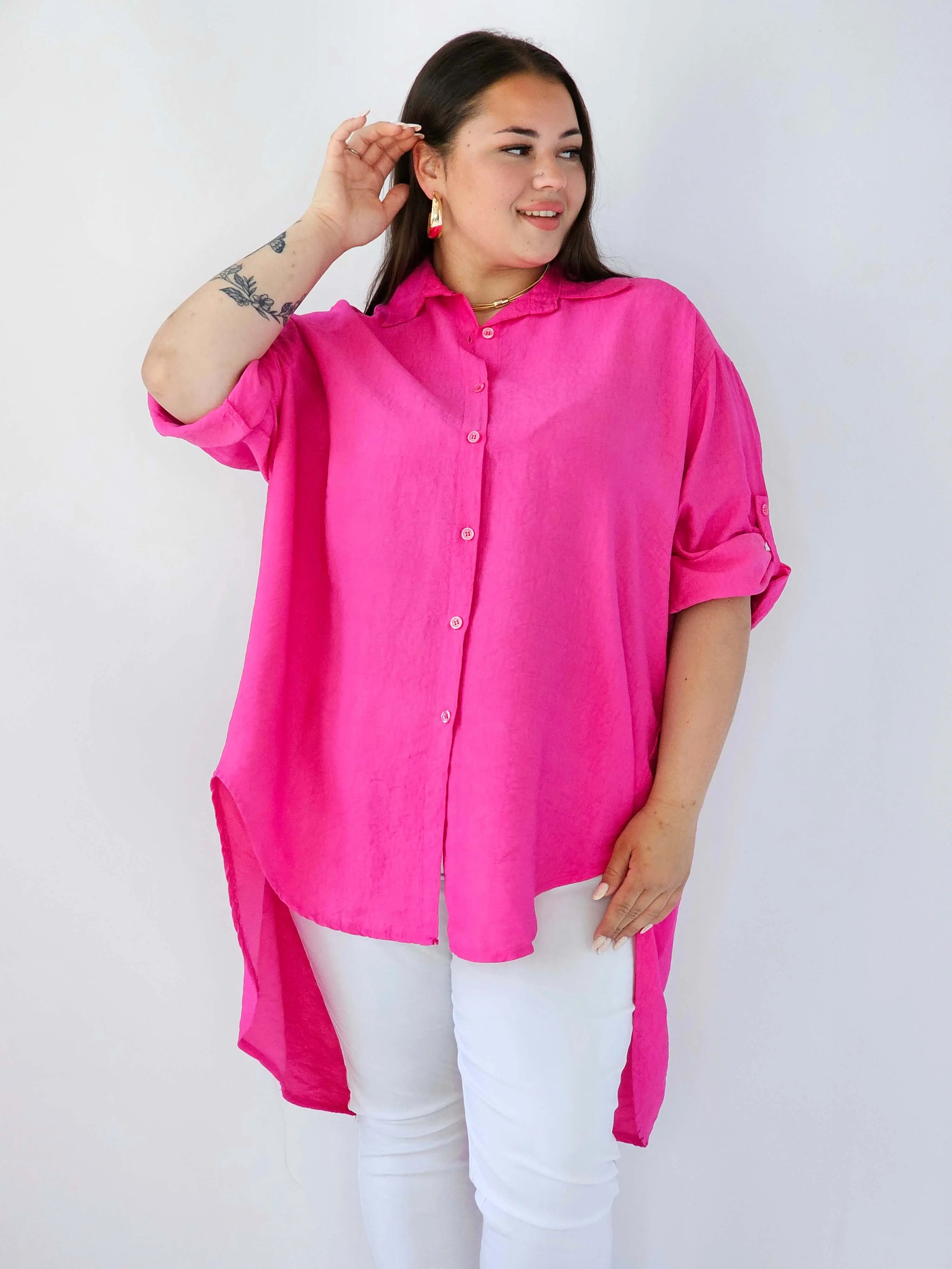 Koszula plus size oversize z wydłużonym tyłem – styl i komfort XXL - Image 3