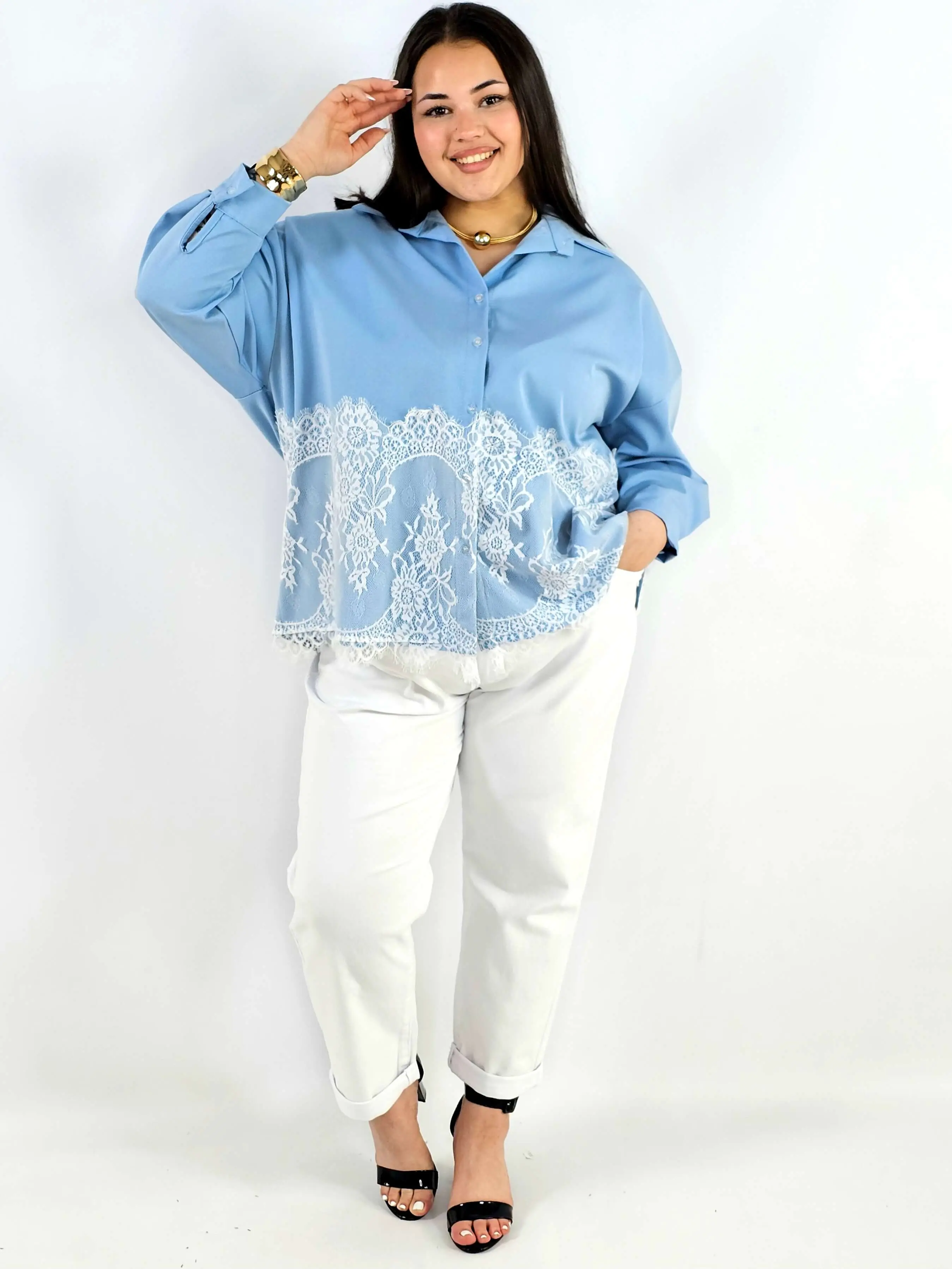 Koszula plus size z koronkowym dołem XXL – elegancki styl - Image 14