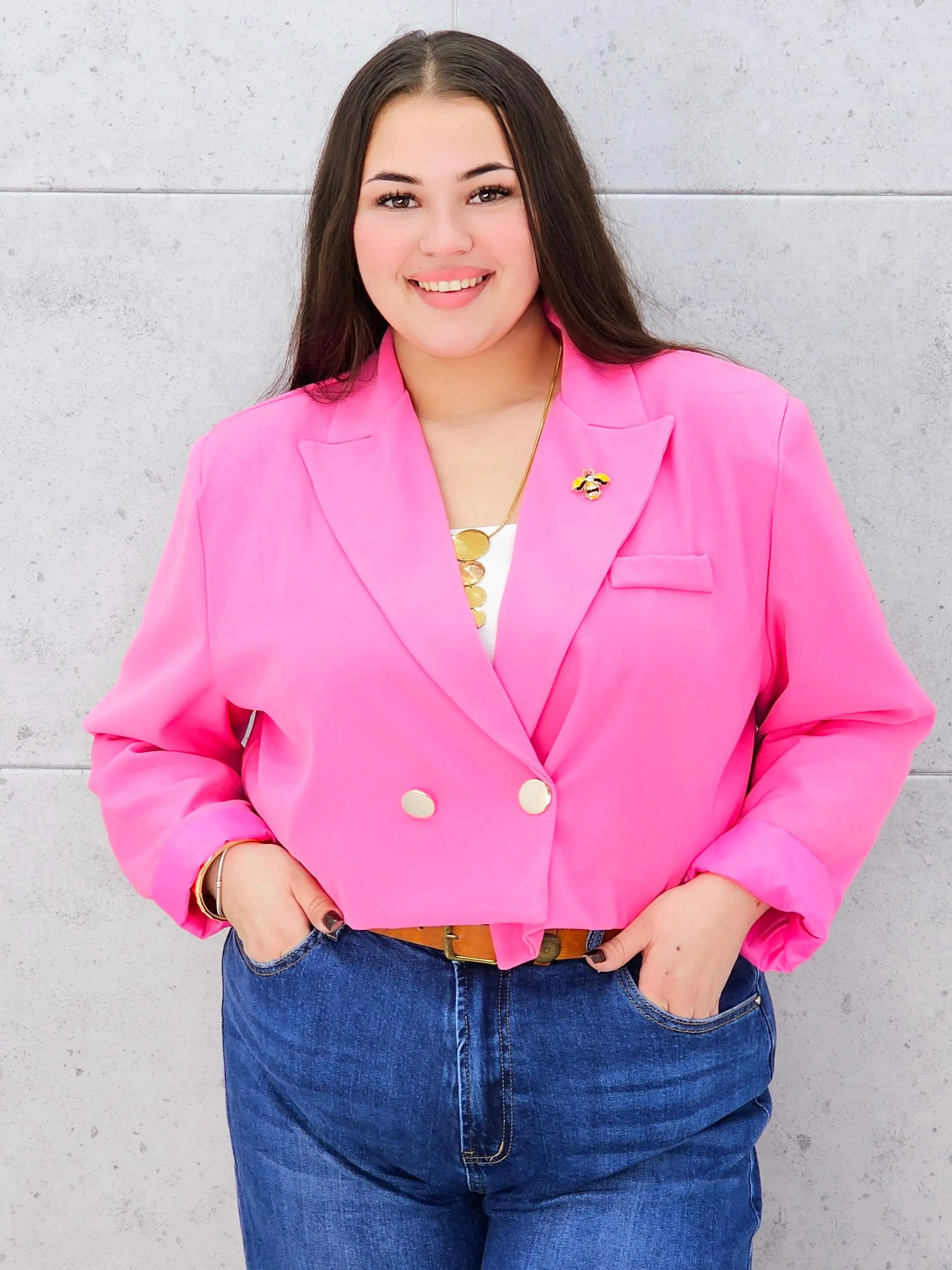 Krótka marynarka plus size z guzikami – stylowa i nowoczesna Stylowa XL - Image 5