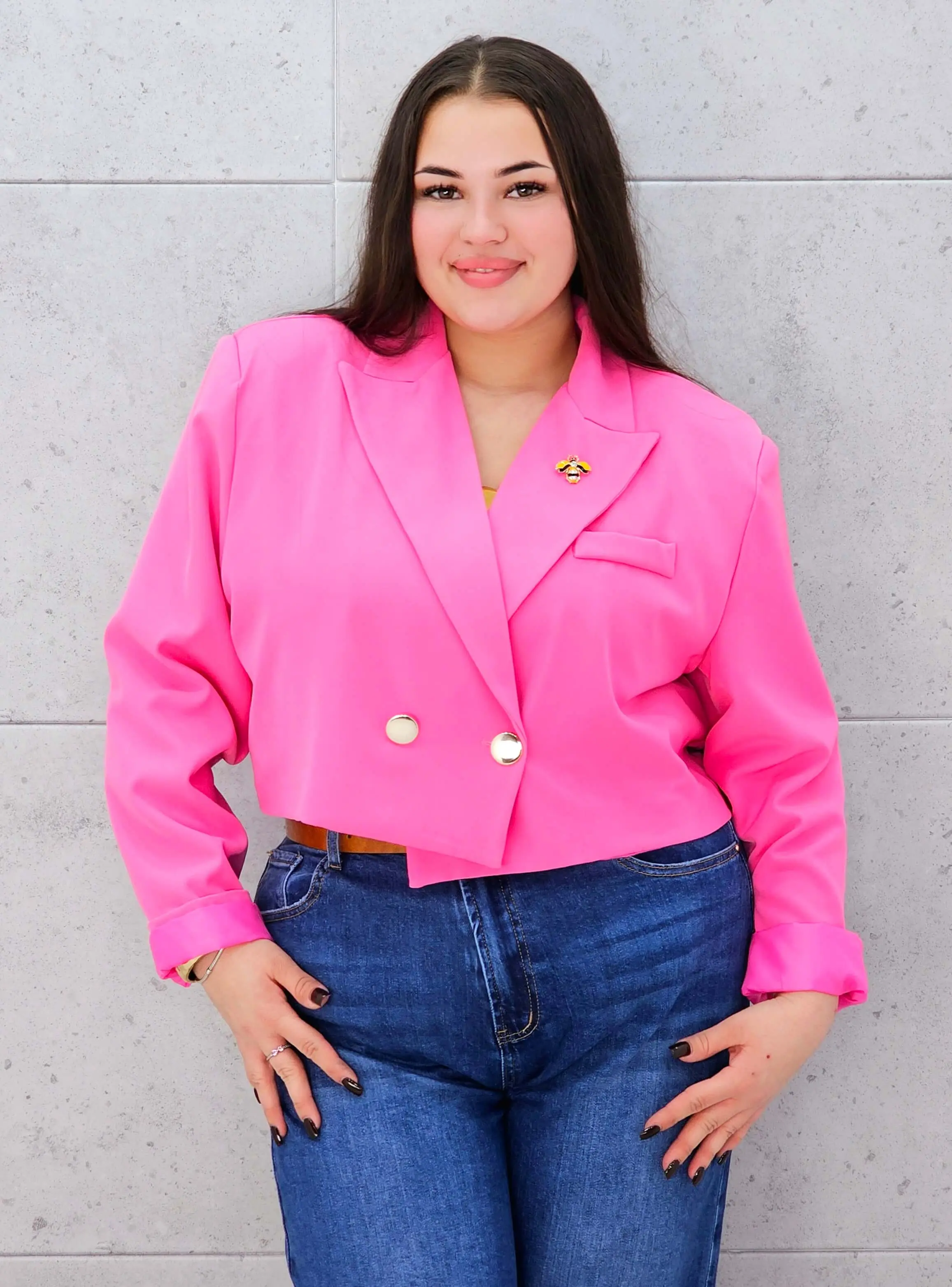 Krótka marynarka plus size z guzikami – stylowa i nowoczesna Stylowa XL - Image 6