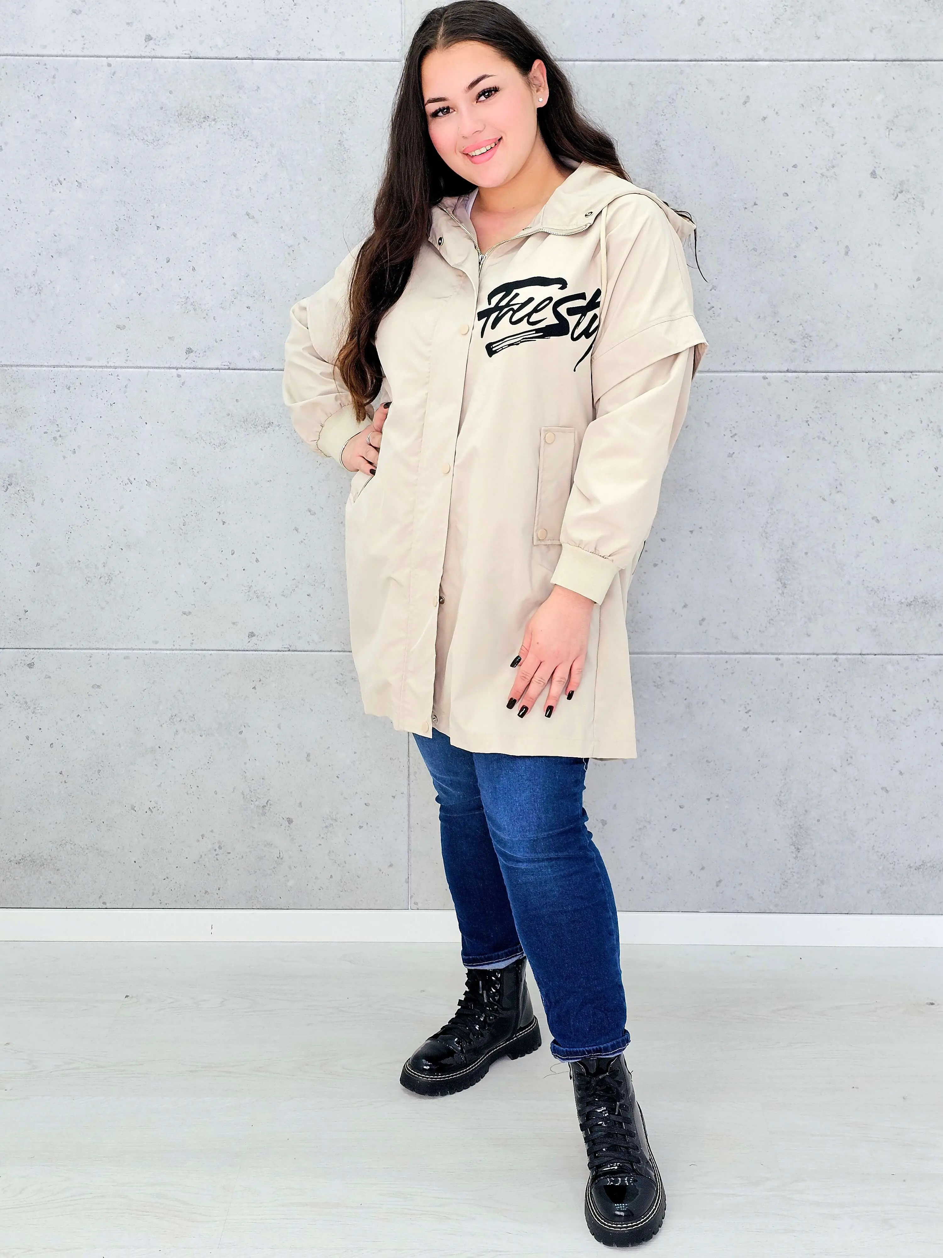 Kurtka damska z nadrukiem freestyle XXL – modny miejski styl w wersji plus size - Image 4