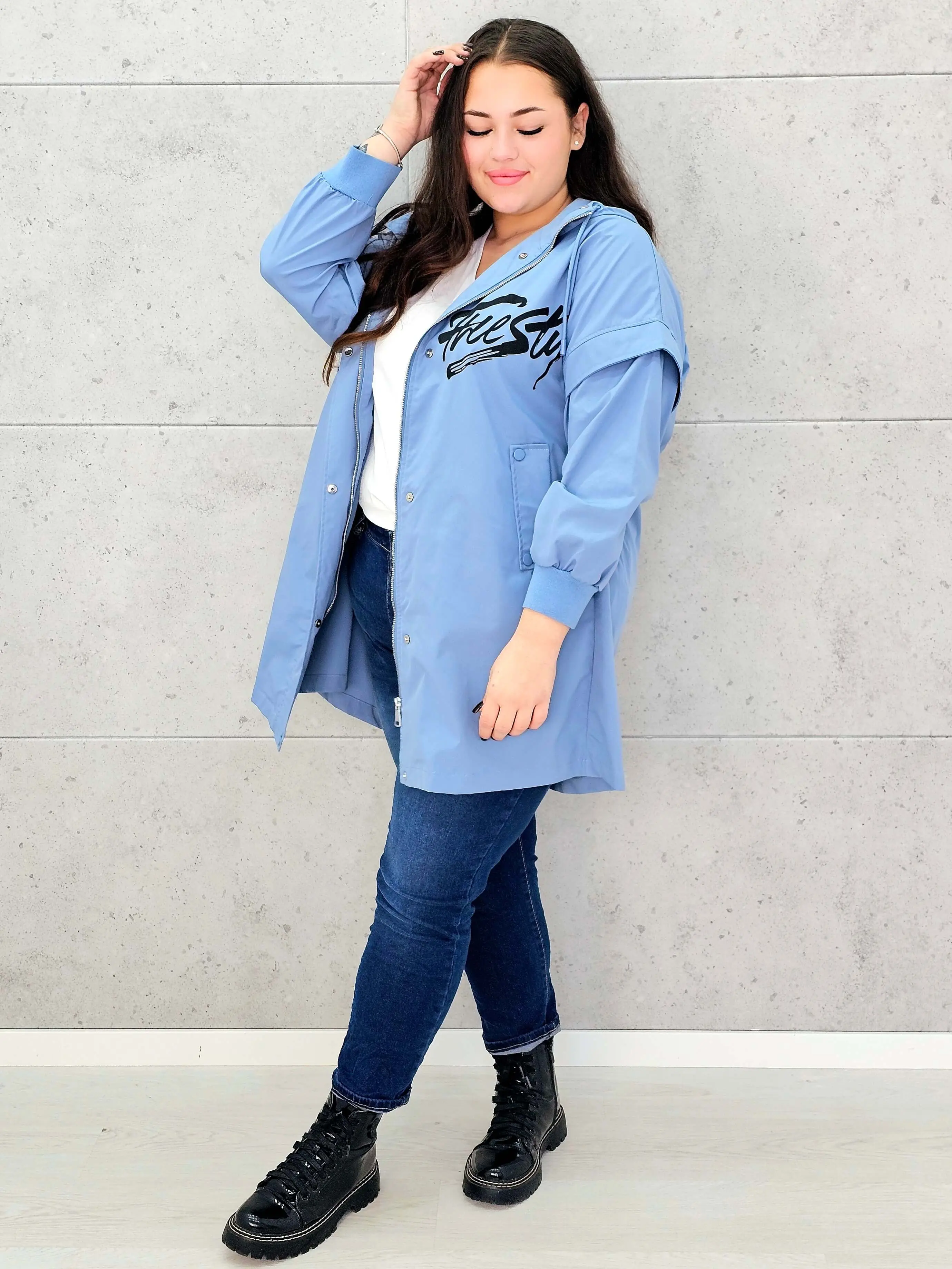 Kurtka damska z nadrukiem freestyle XXL – modny miejski styl w wersji plus size - Image 8