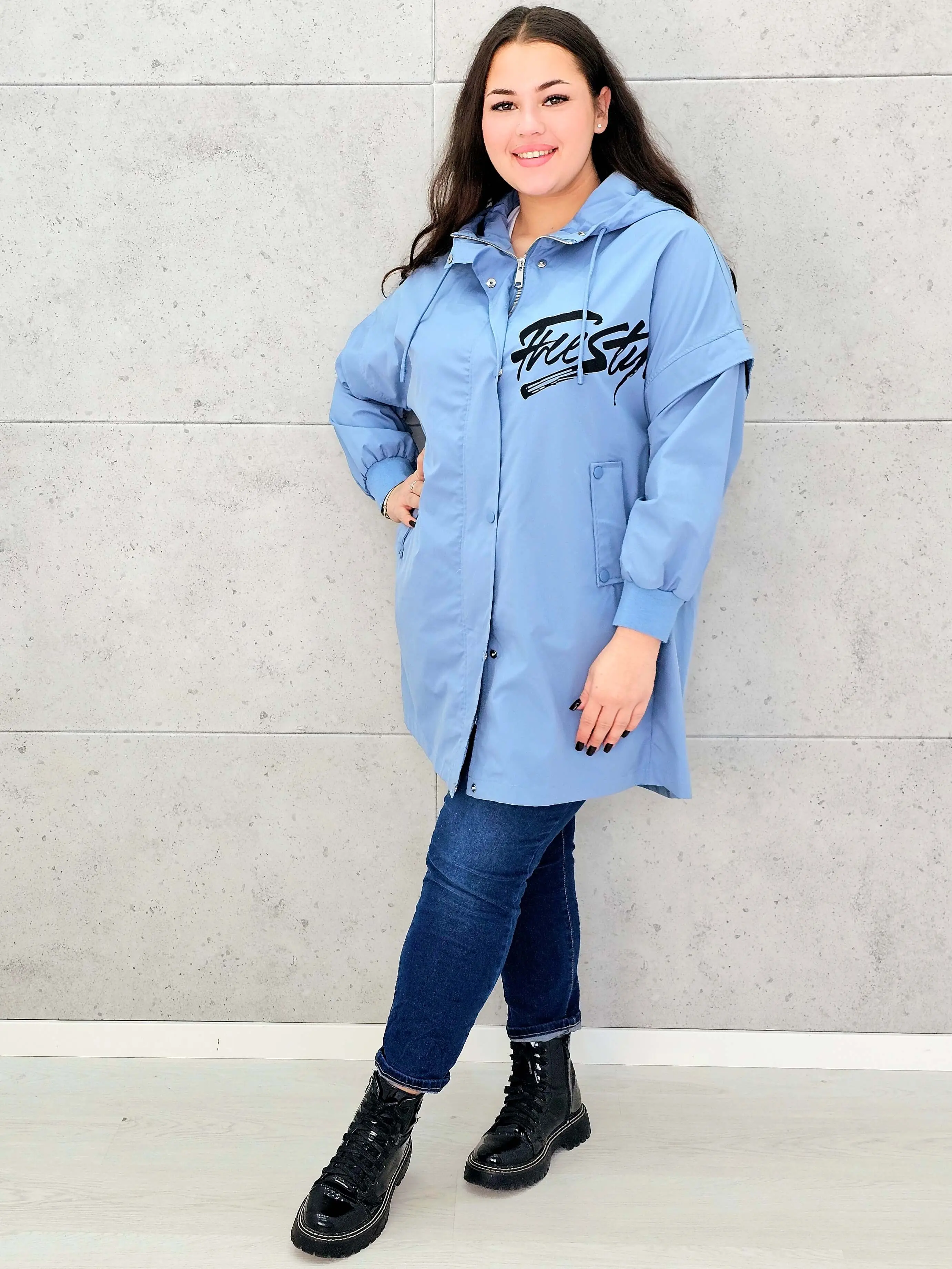 Kurtka damska z nadrukiem freestyle XXL – modny miejski styl w wersji plus size - Image 9