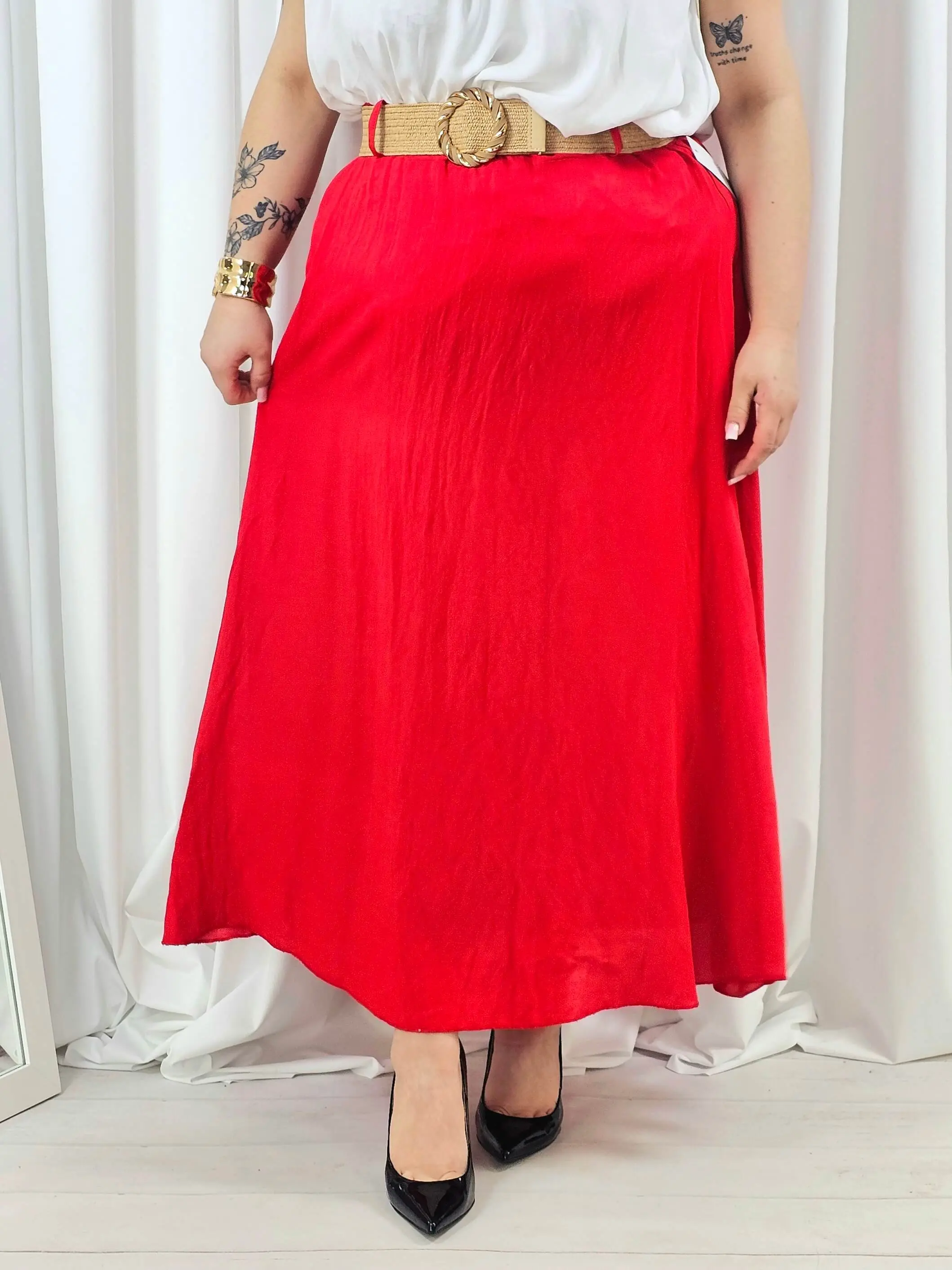 Spódnica plus size – długa spódnica maxi o lekkim, swobodnym kroju - Image 10
