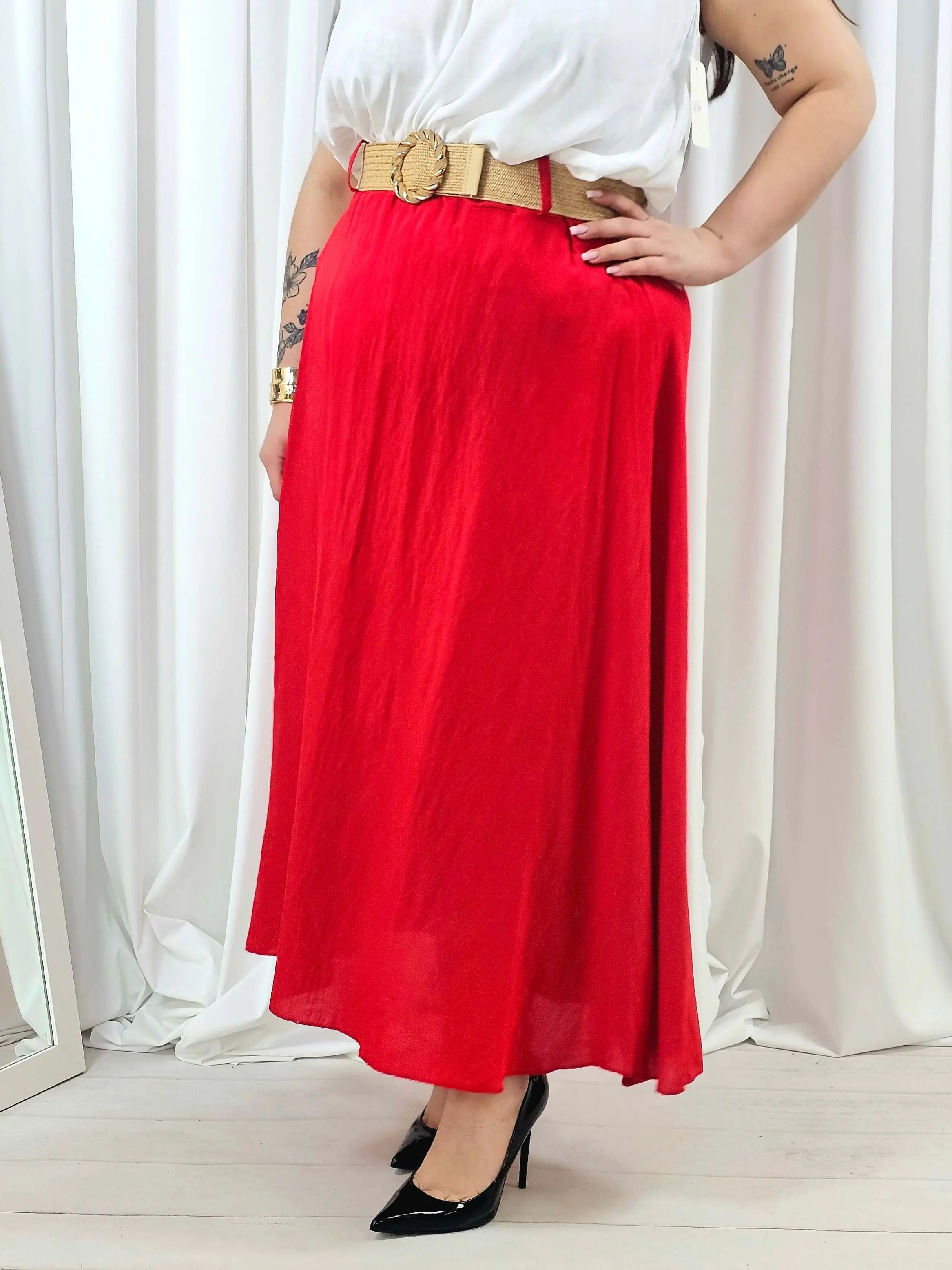 Spódnica plus size – długa spódnica maxi o lekkim, swobodnym kroju - Image 11