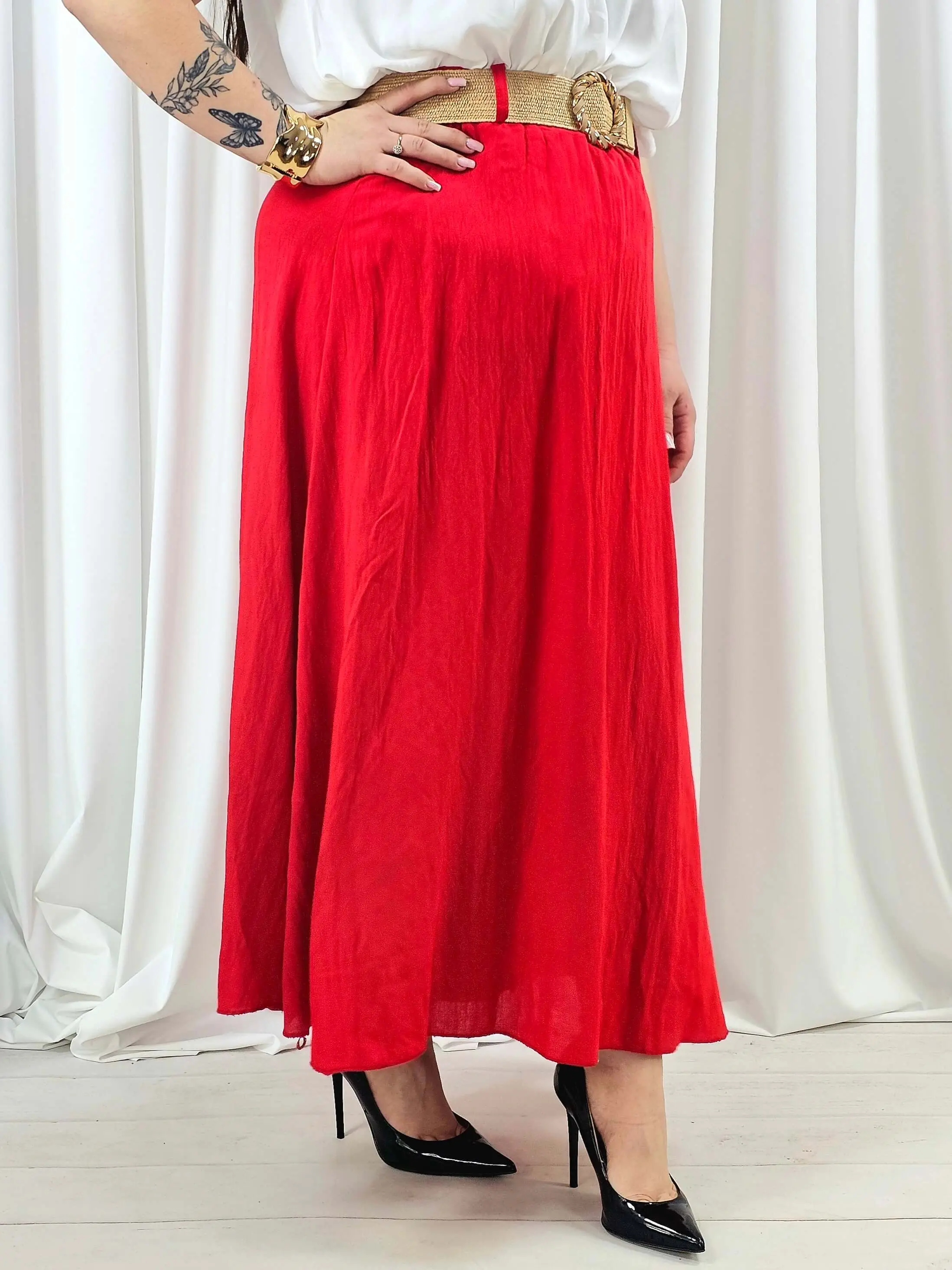Spódnica plus size – długa spódnica maxi o lekkim, swobodnym kroju - Image 12