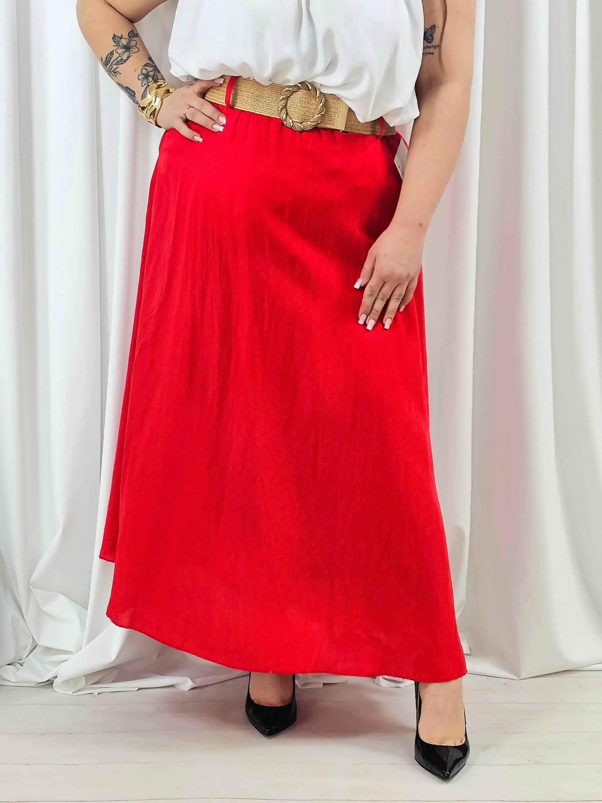 Spódnica plus size – długa spódnica maxi o lekkim, swobodnym kroju - Image 13