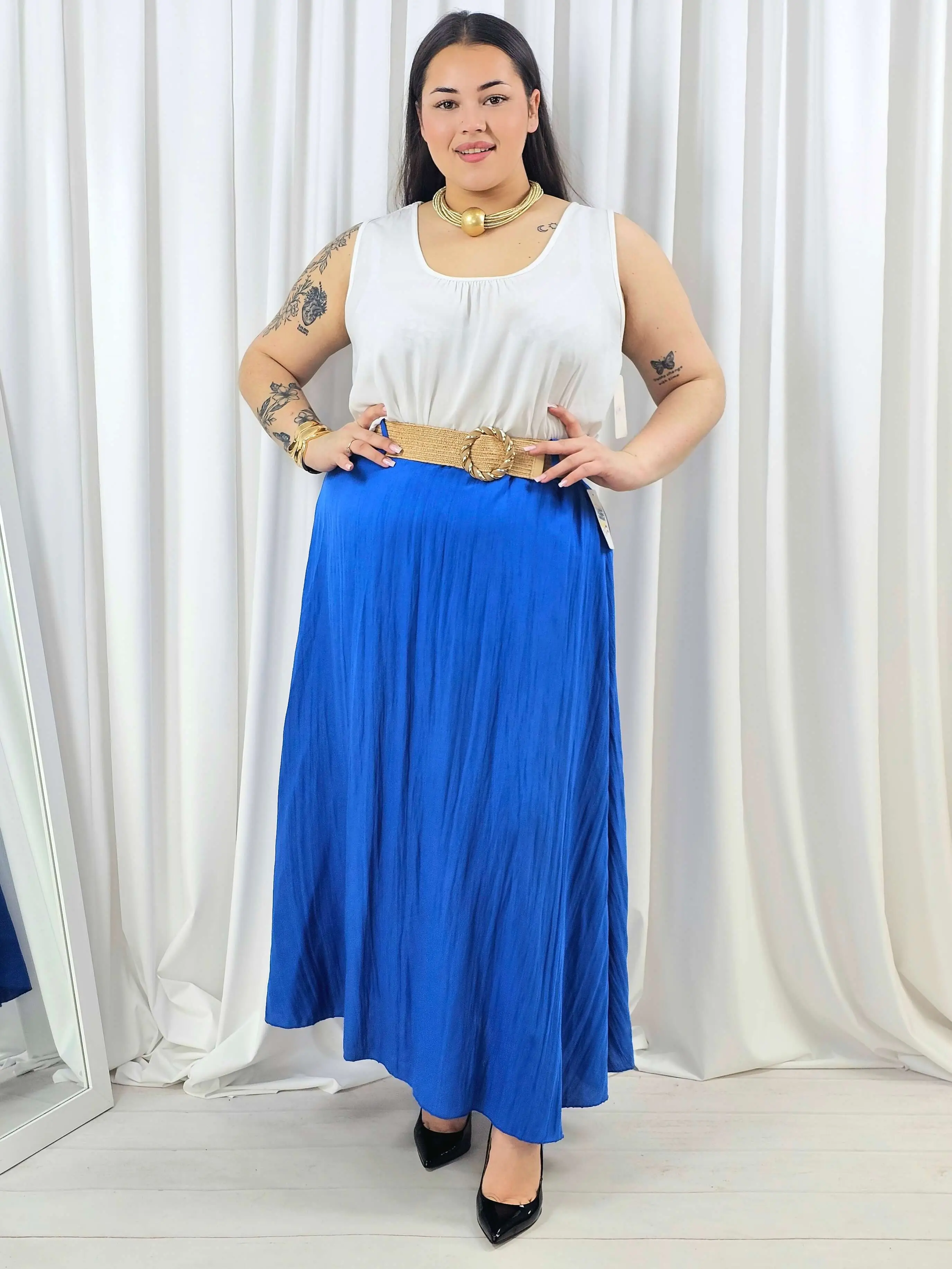 Spódnica plus size – długa spódnica maxi o lekkim, swobodnym kroju - Image 14