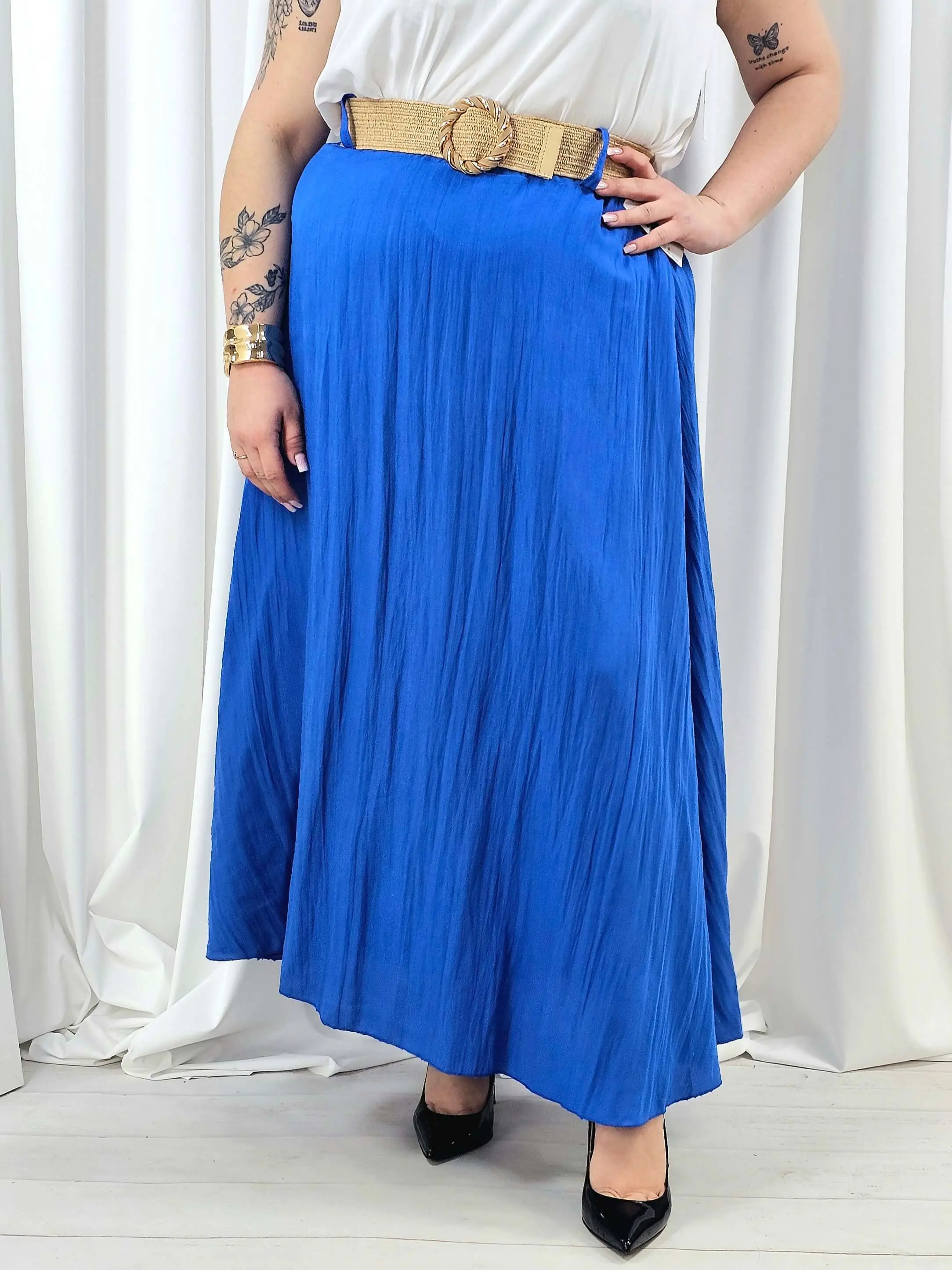 Spódnica plus size – długa spódnica maxi o lekkim, swobodnym kroju - Image 15