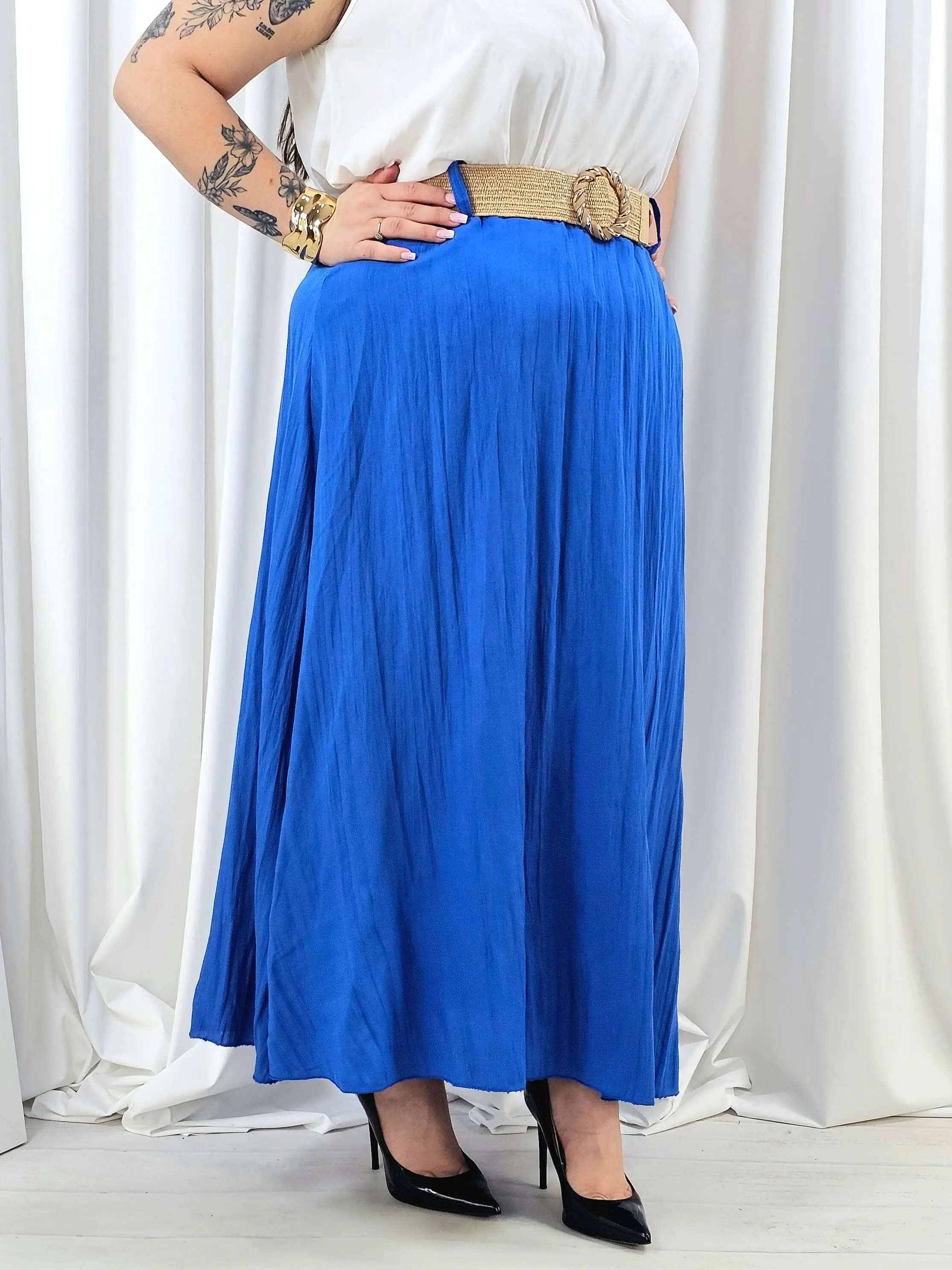 Spódnica plus size – długa spódnica maxi o lekkim, swobodnym kroju - Image 16