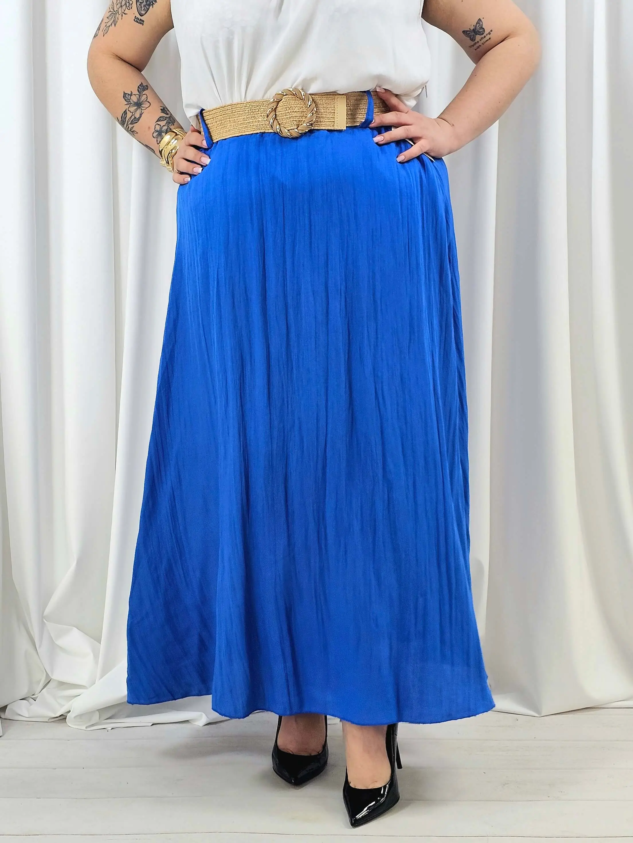 Spódnica plus size – długa spódnica maxi o lekkim, swobodnym kroju - Image 18