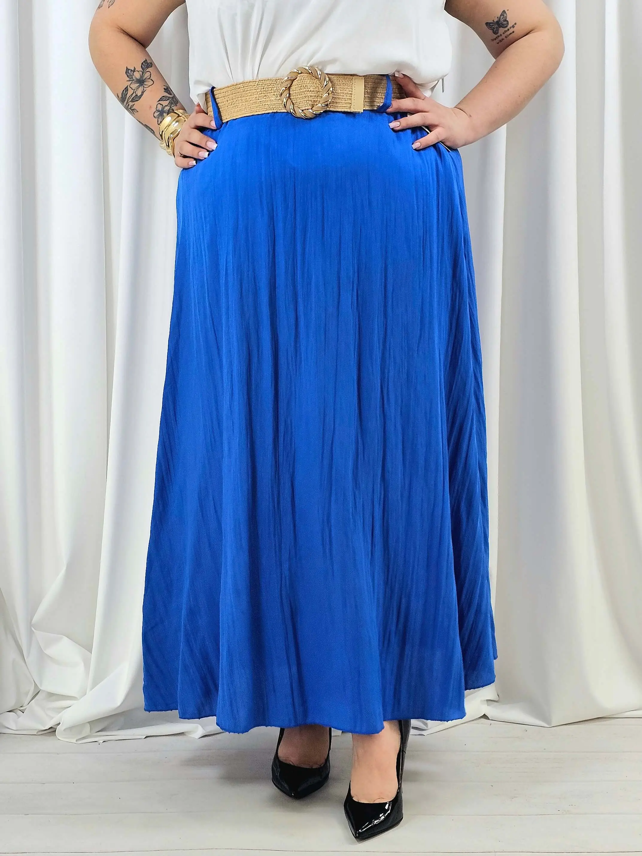 Spódnica plus size – długa spódnica maxi o lekkim, swobodnym kroju - Image 19