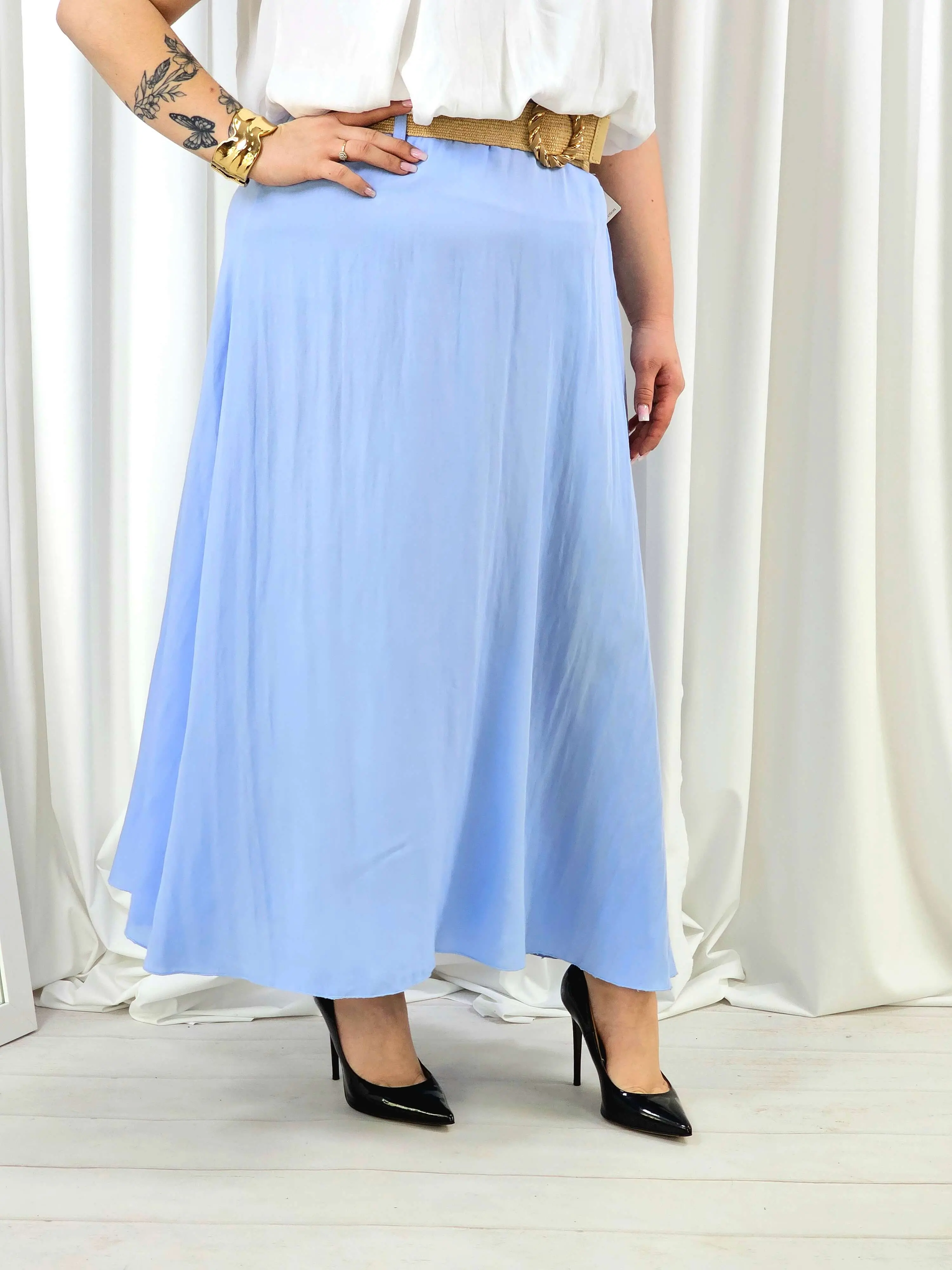 Spódnica plus size – długa spódnica maxi o lekkim, swobodnym kroju - Image 24