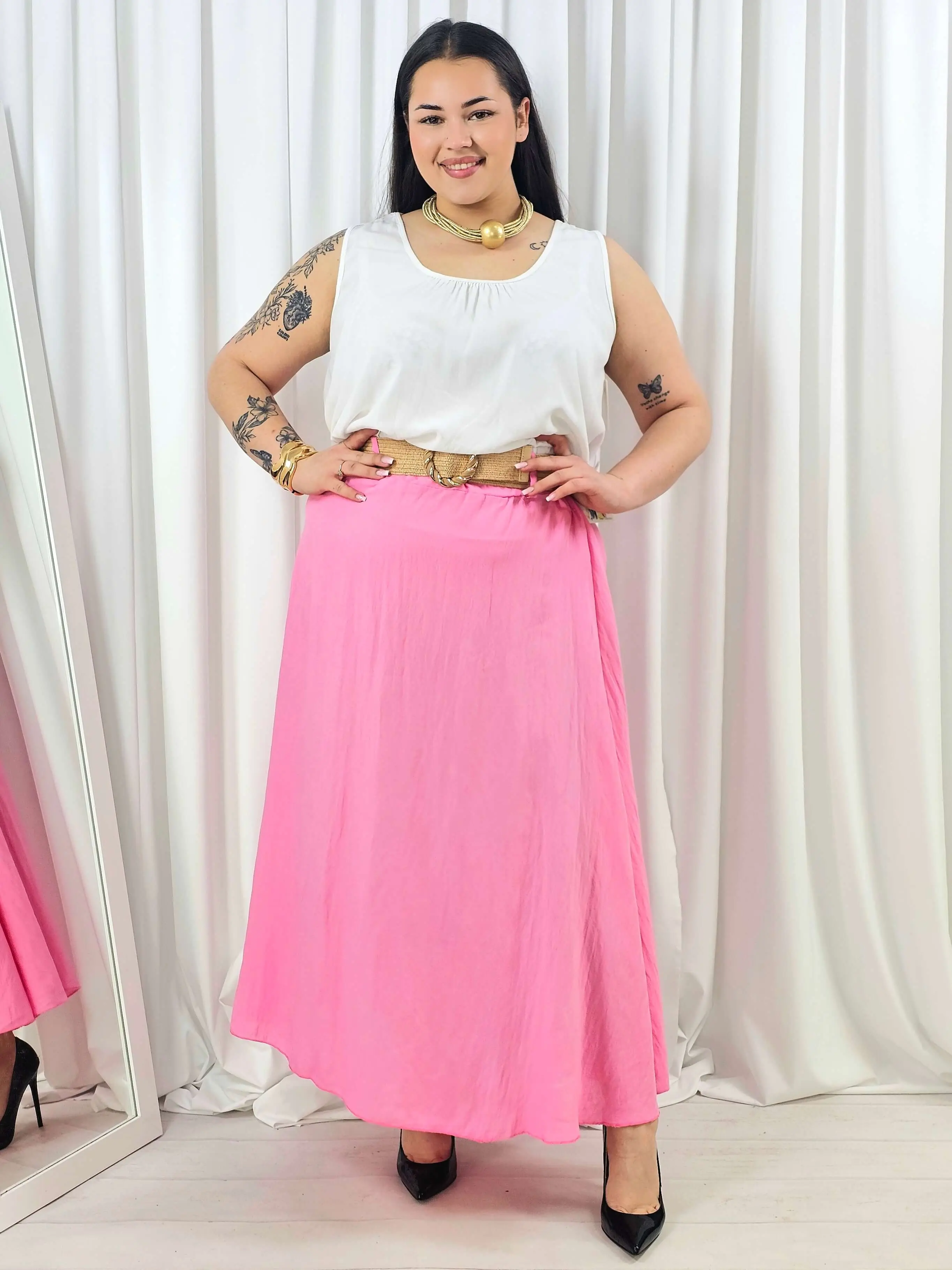 Spódnica plus size – długa spódnica maxi o lekkim, swobodnym kroju - Image 27