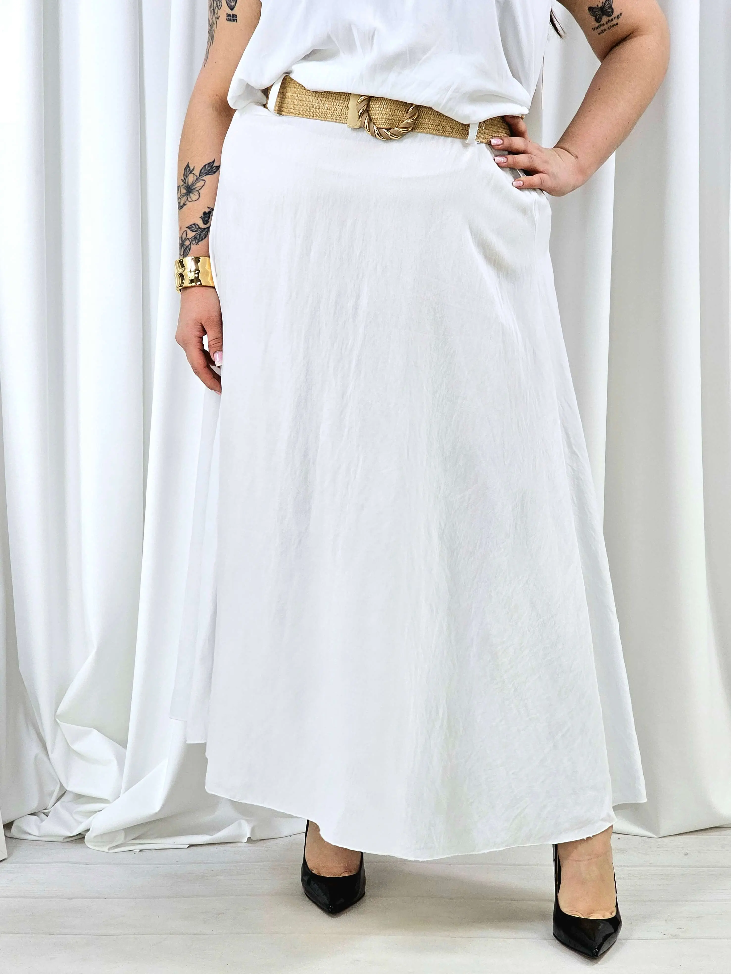 Spódnica plus size – długa spódnica maxi o lekkim, swobodnym kroju - Image 3