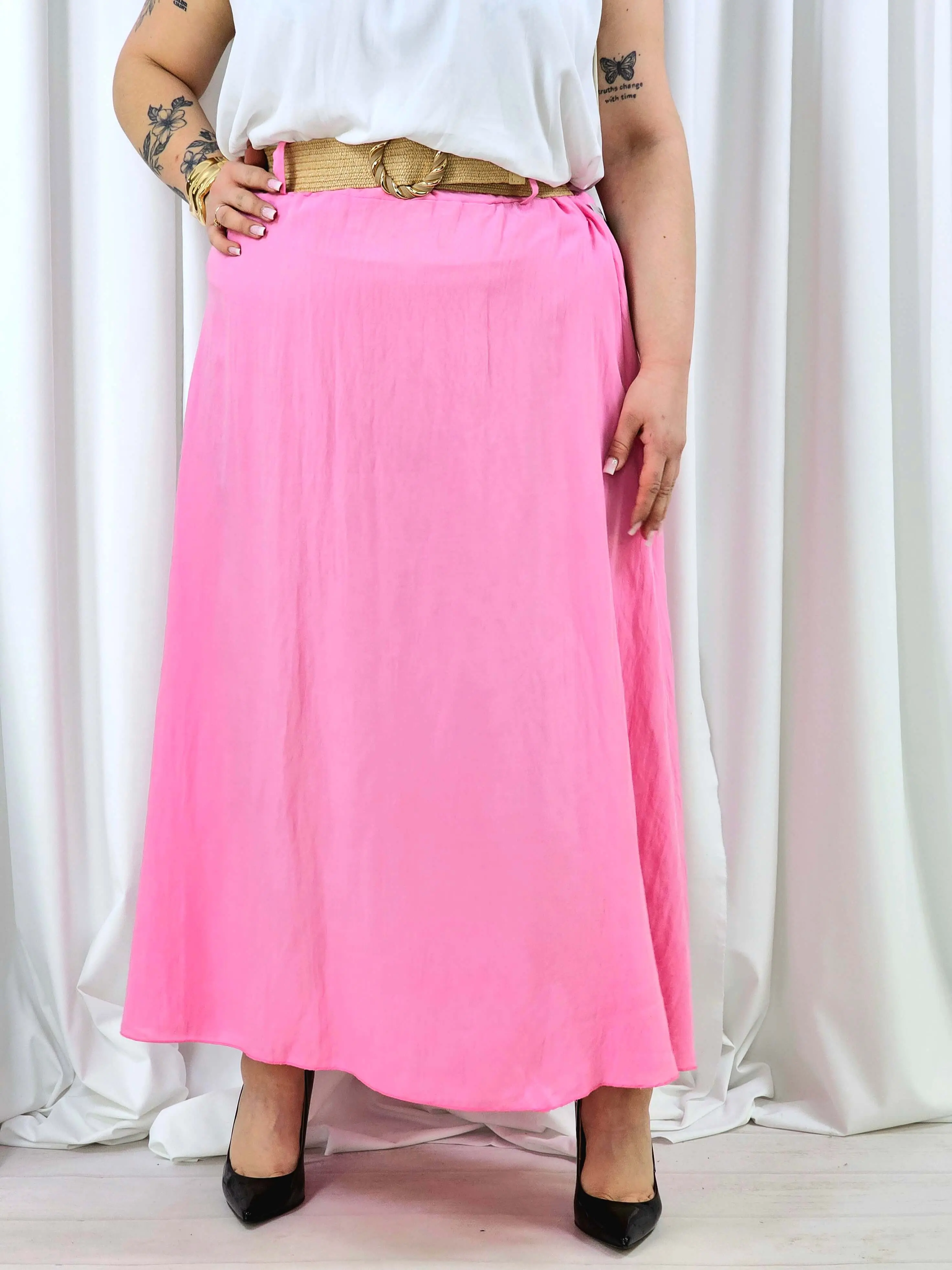 Spódnica plus size – długa spódnica maxi o lekkim, swobodnym kroju - Image 31