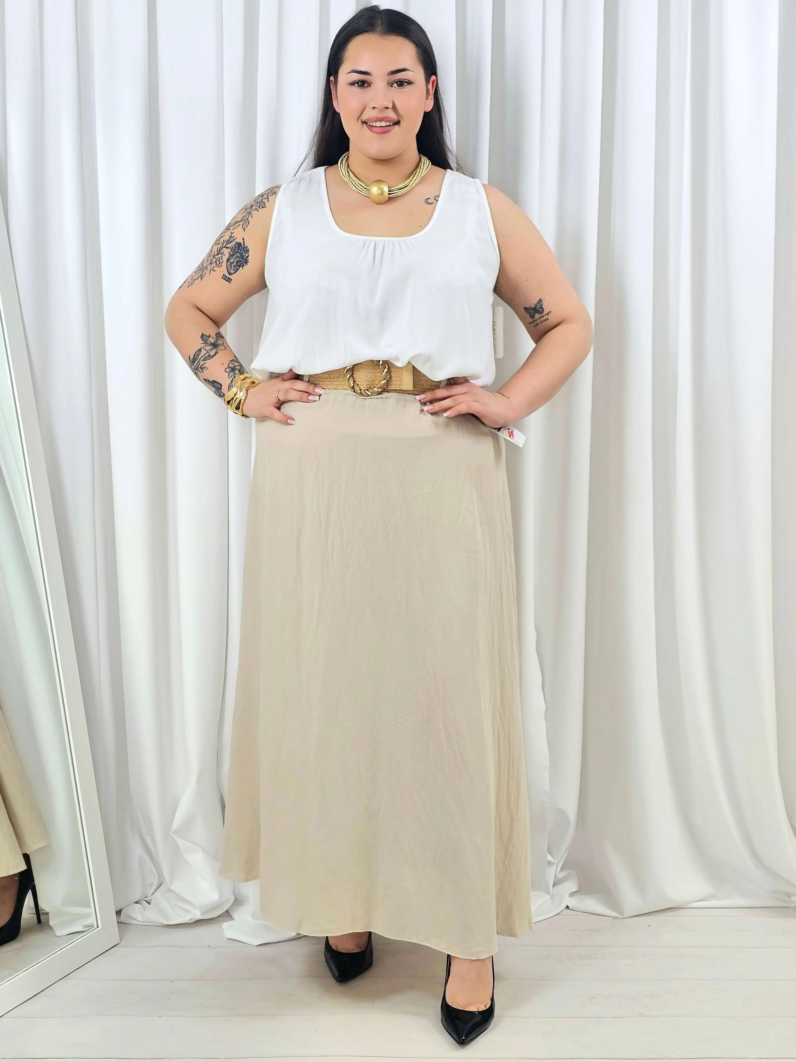 Spódnica plus size – długa spódnica maxi o lekkim, swobodnym kroju - Image 37