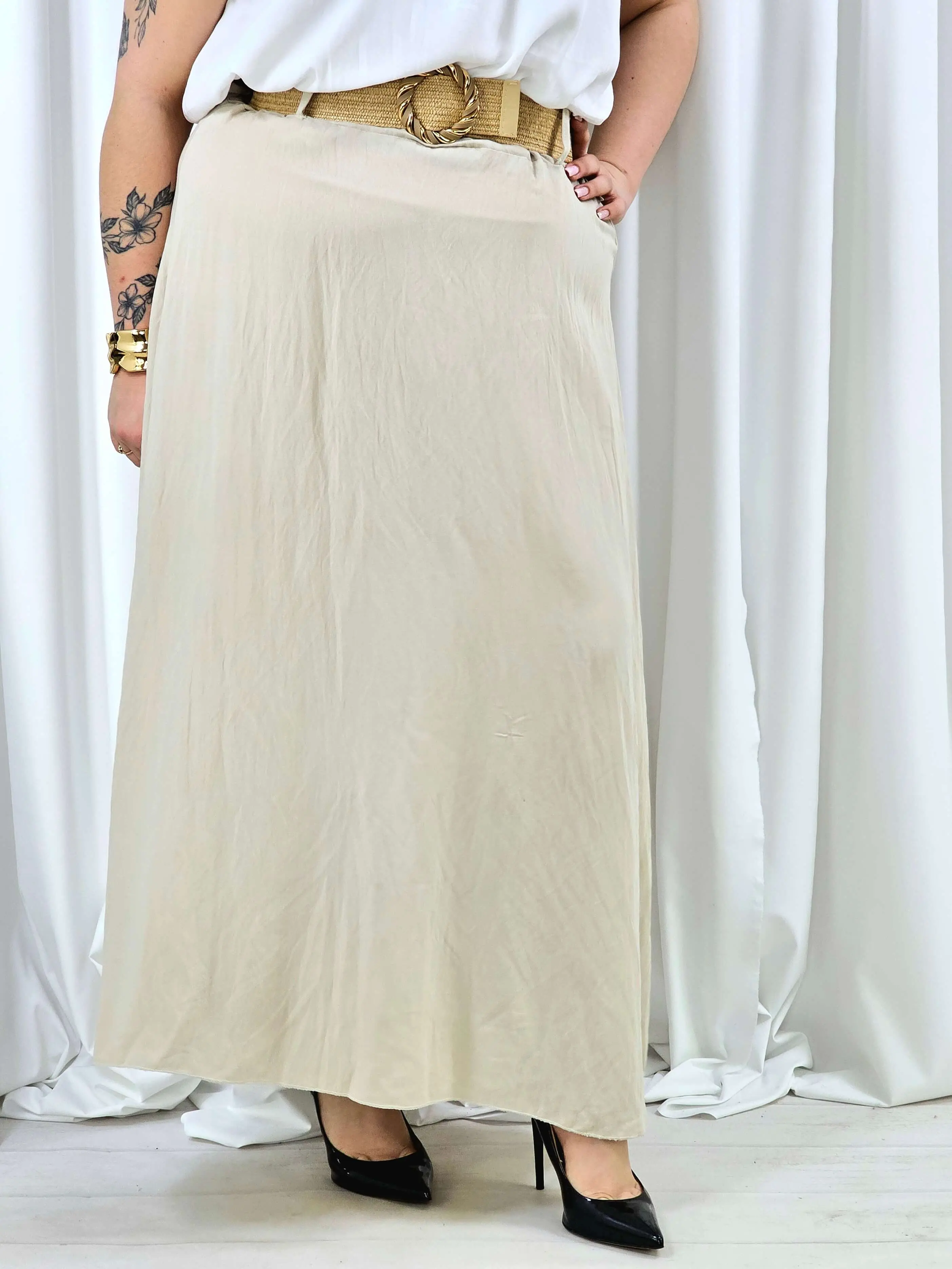 Spódnica plus size – długa spódnica maxi o lekkim, swobodnym kroju - Image 39
