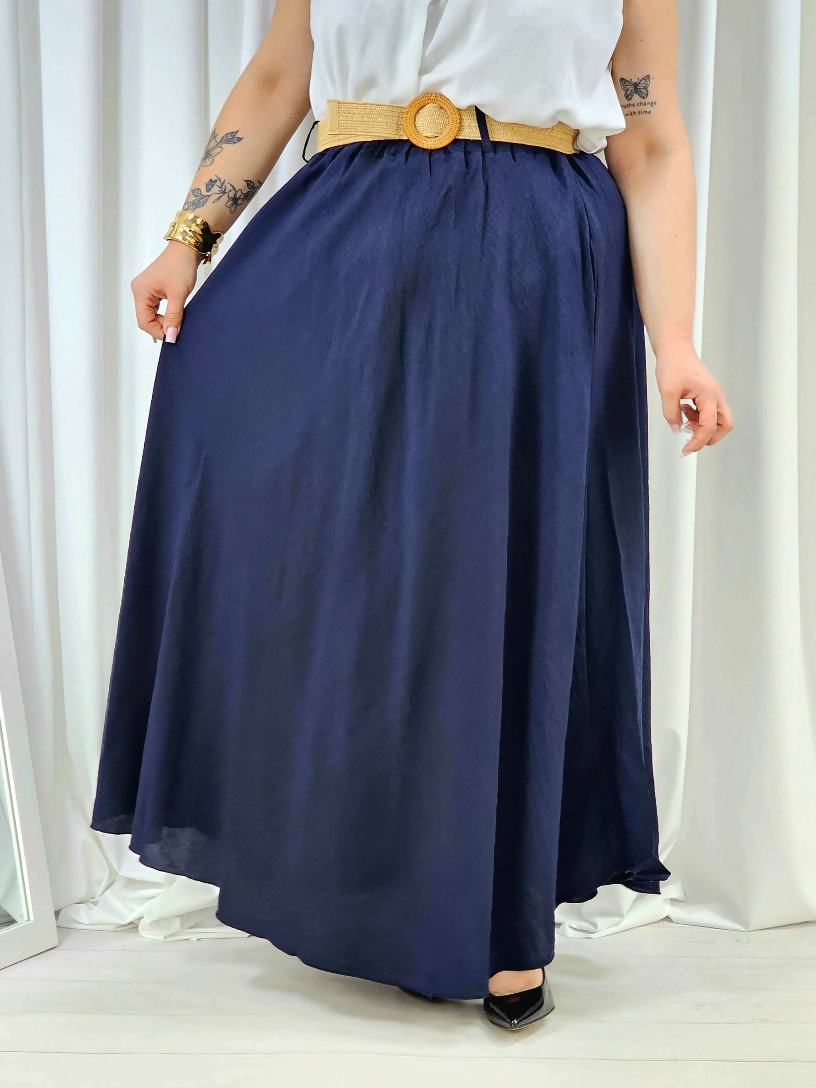Spódnica plus size – długa spódnica maxi o lekkim, swobodnym kroju - Image 43