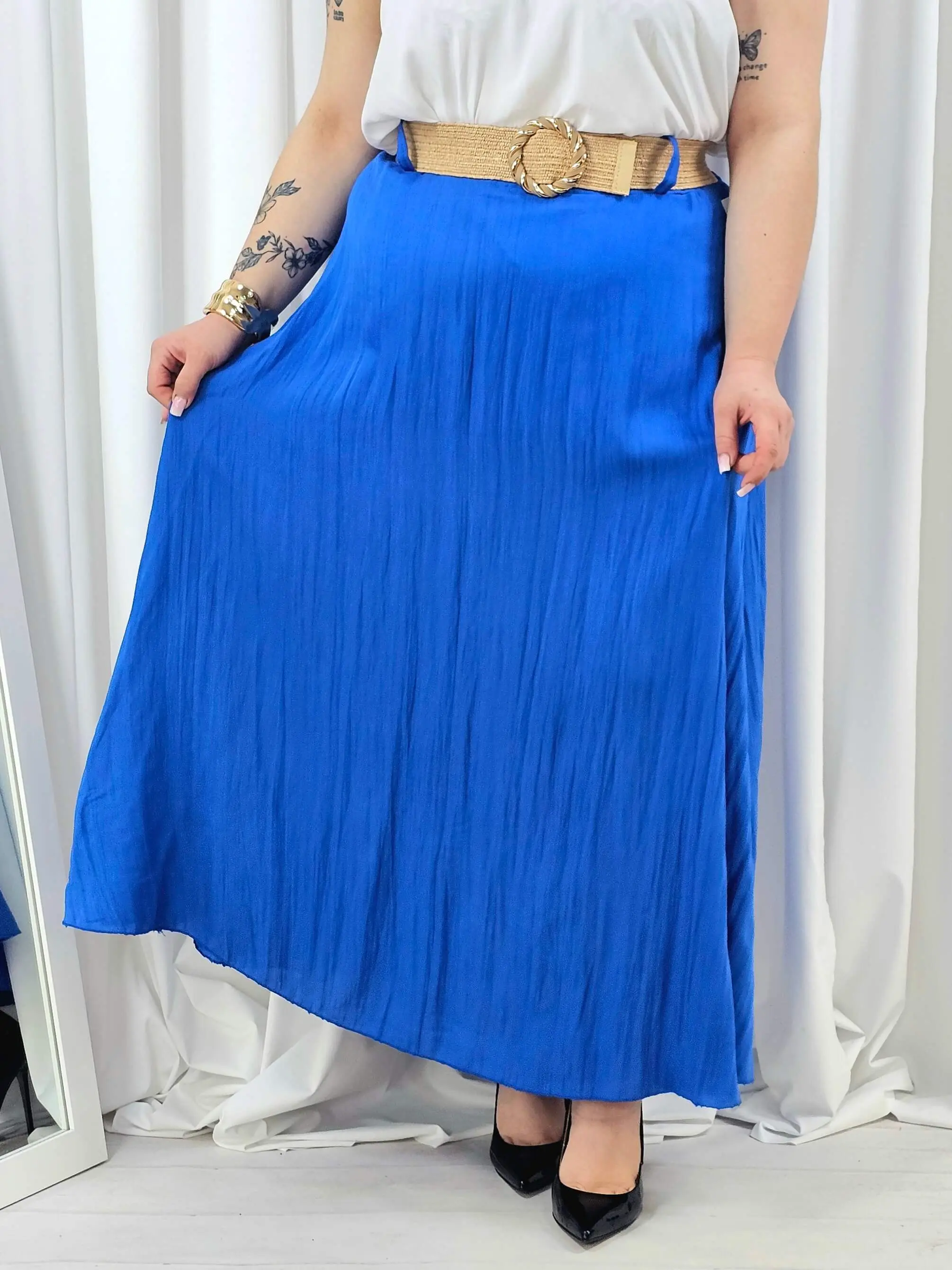 Spódnica plus size – długa spódnica maxi o lekkim, swobodnym kroju - Image 7
