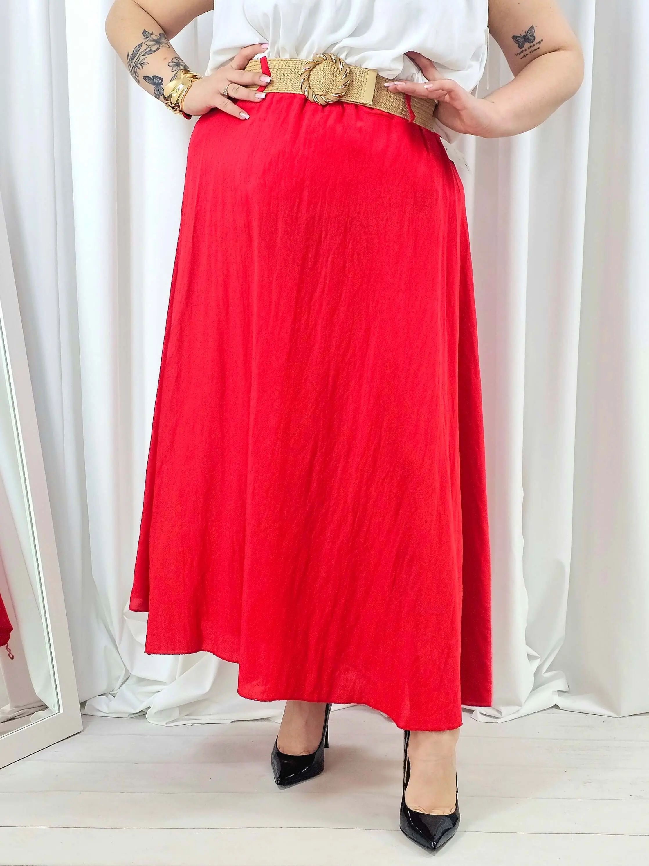 Spódnica plus size – długa spódnica maxi o lekkim, swobodnym kroju - Image 8
