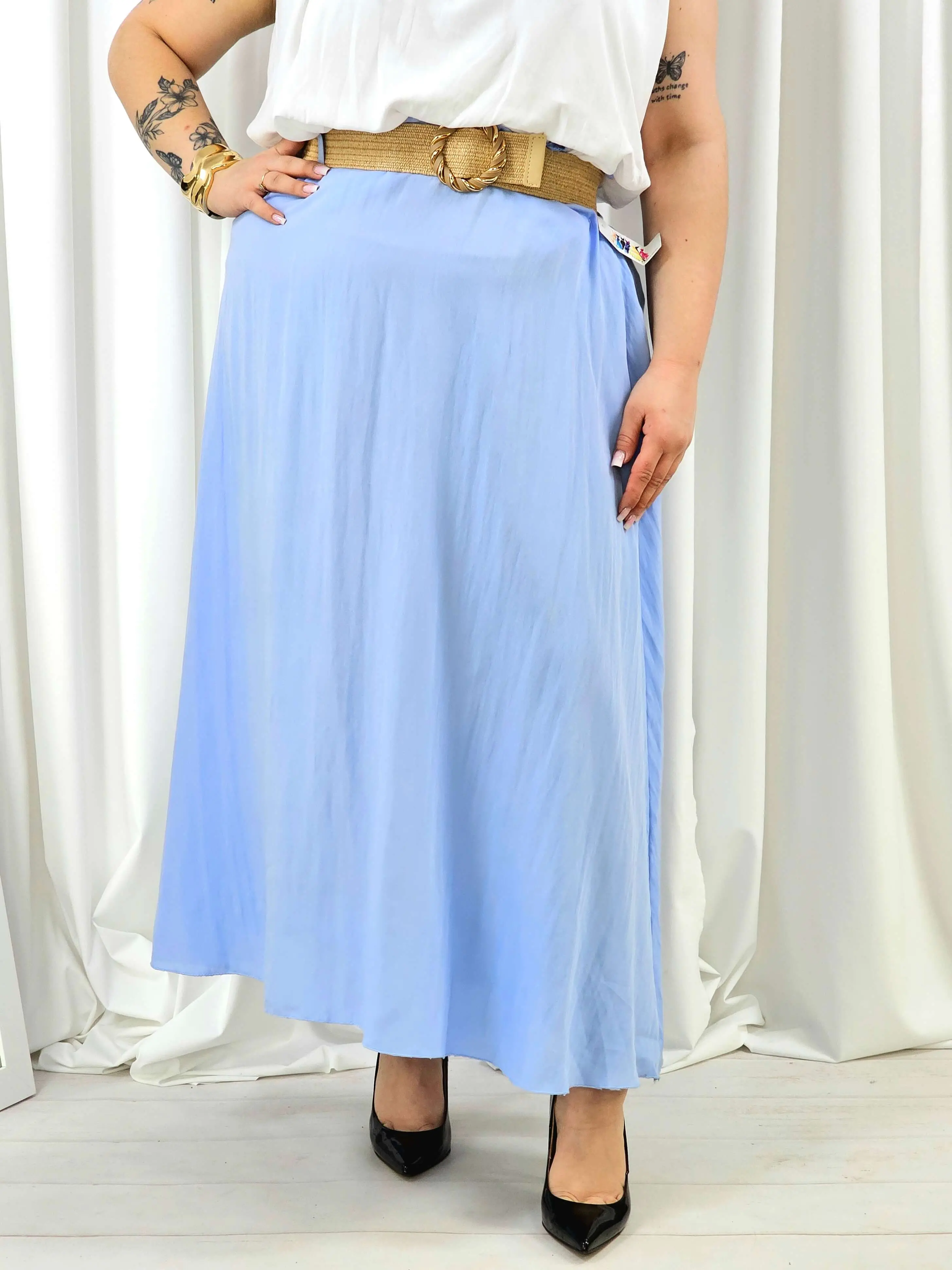 Spódnica plus size – długa spódnica maxi o lekkim, swobodnym kroju - Image 9