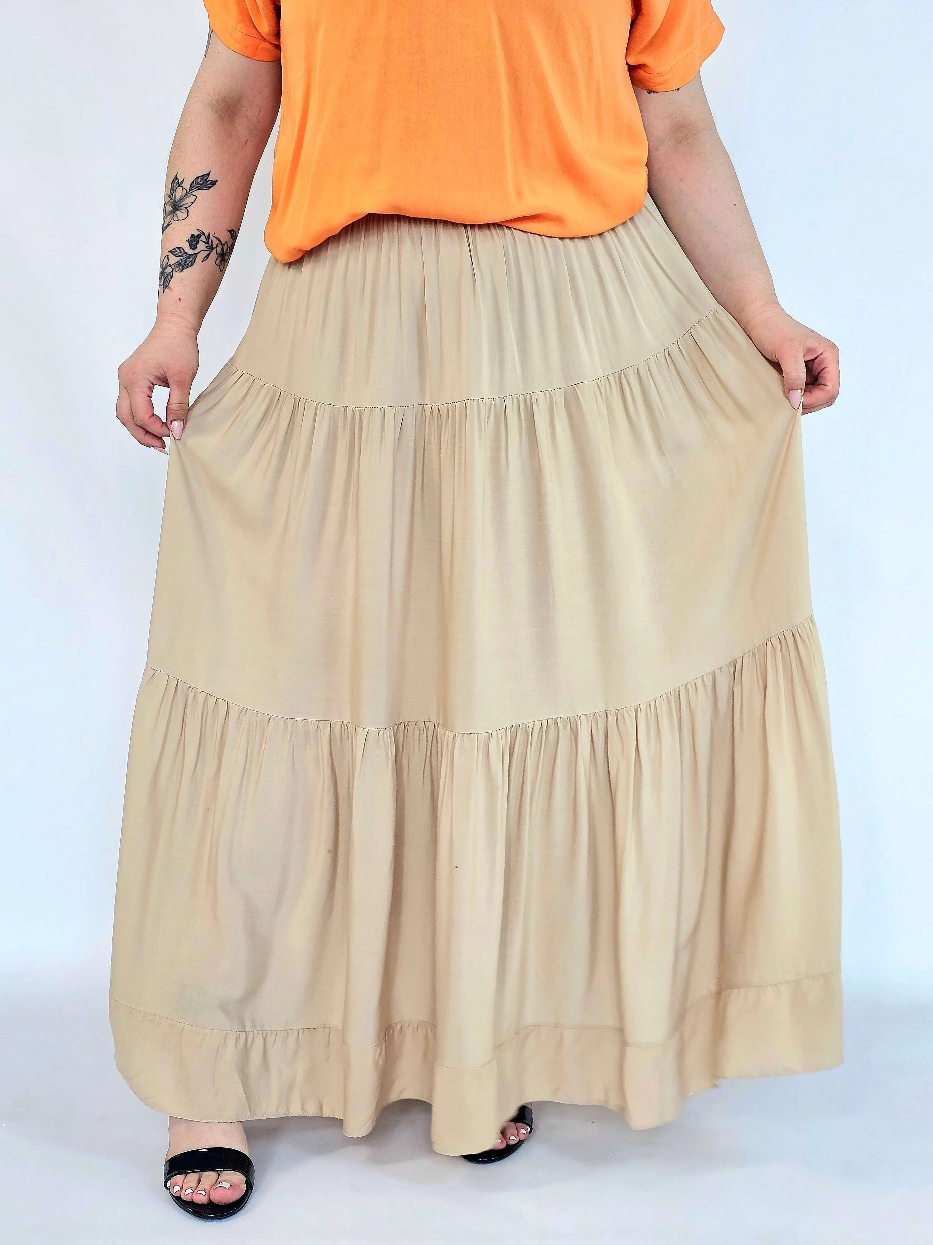 Spódnica plus size maxi rozkloszowana – długa spódnica XXL damska - Image 2