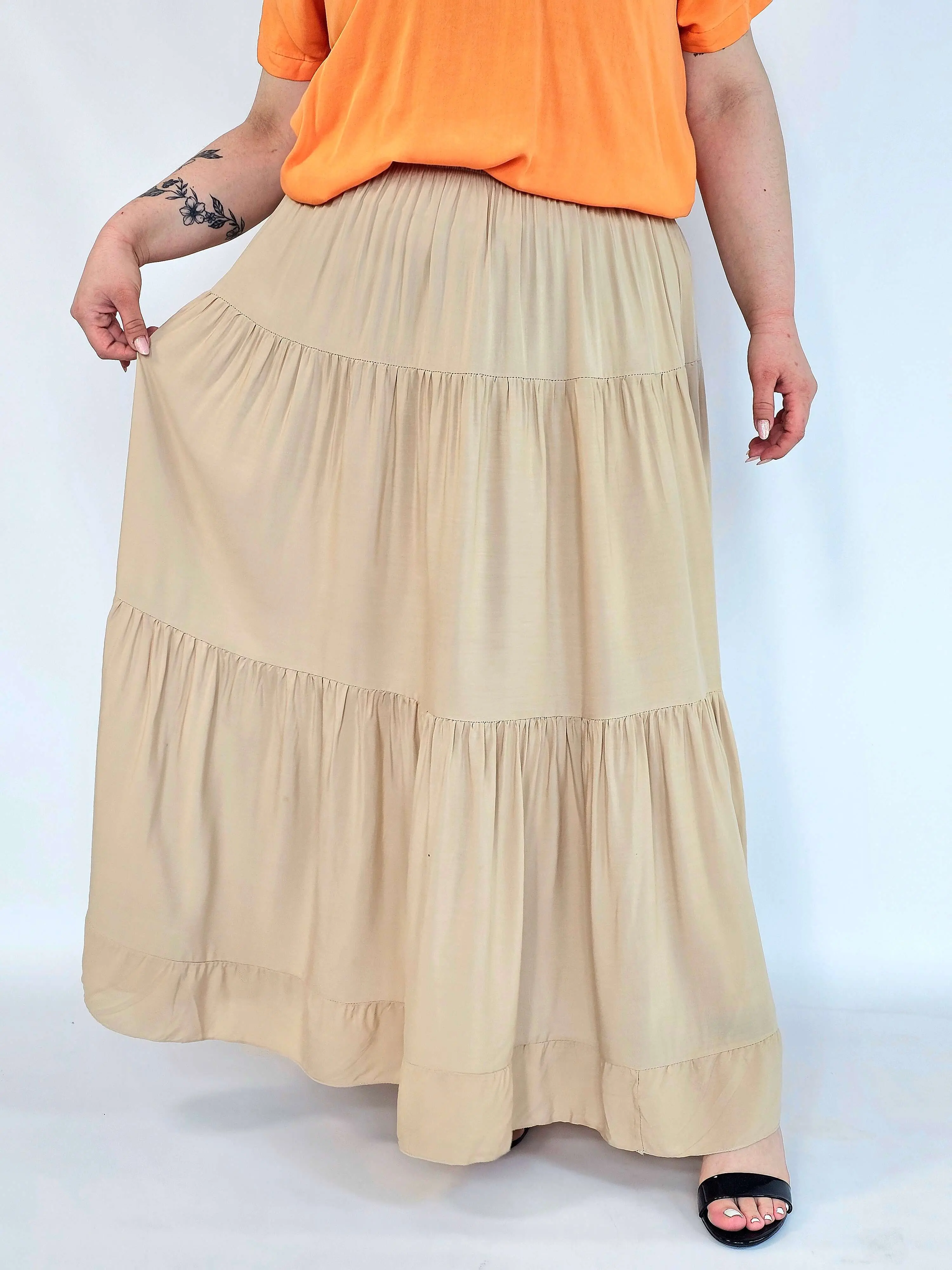Spódnica plus size maxi rozkloszowana – długa spódnica XXL damska - Image 3