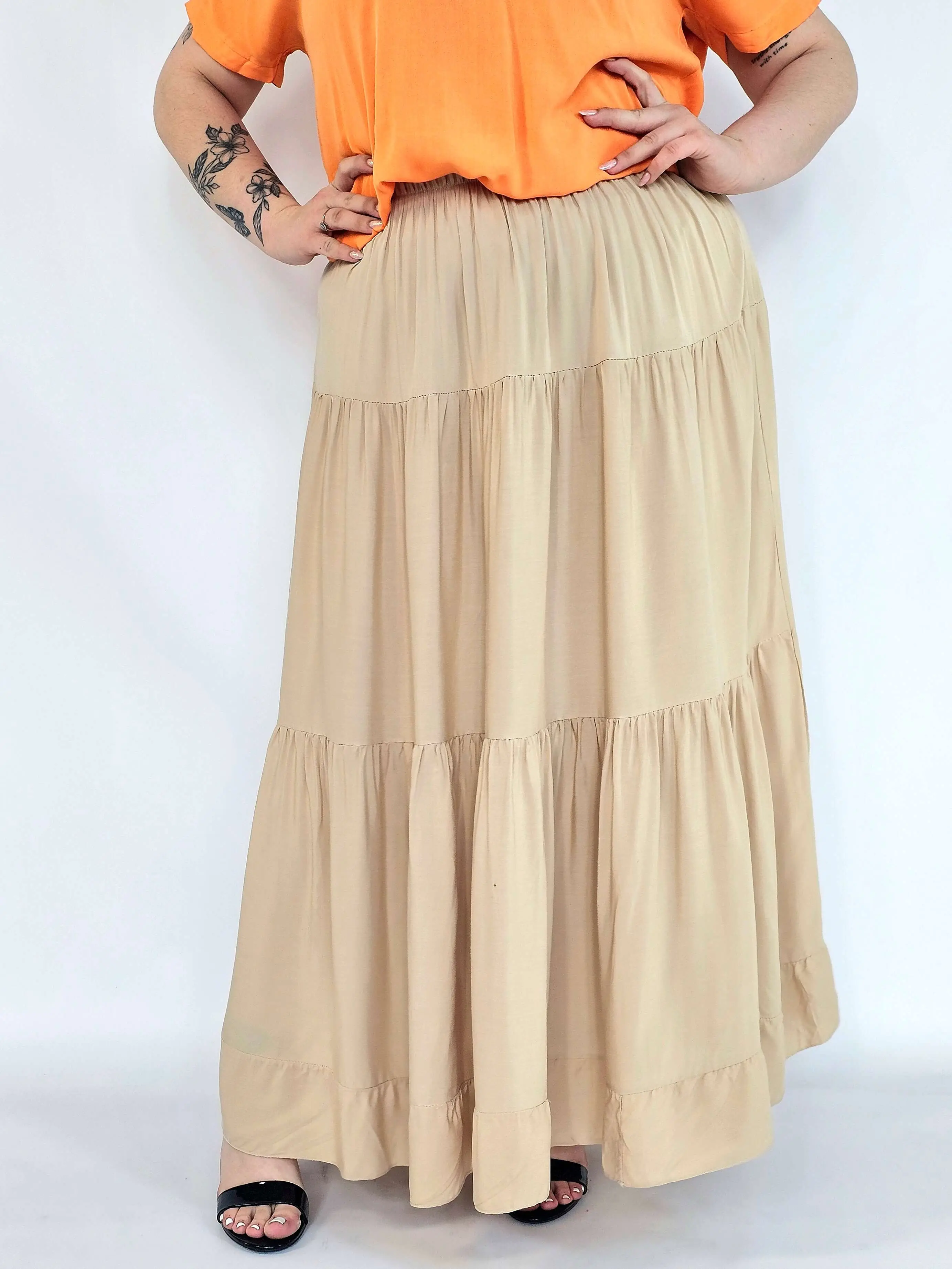 Spódnica plus size maxi rozkloszowana – długa spódnica XXL damska - Image 4