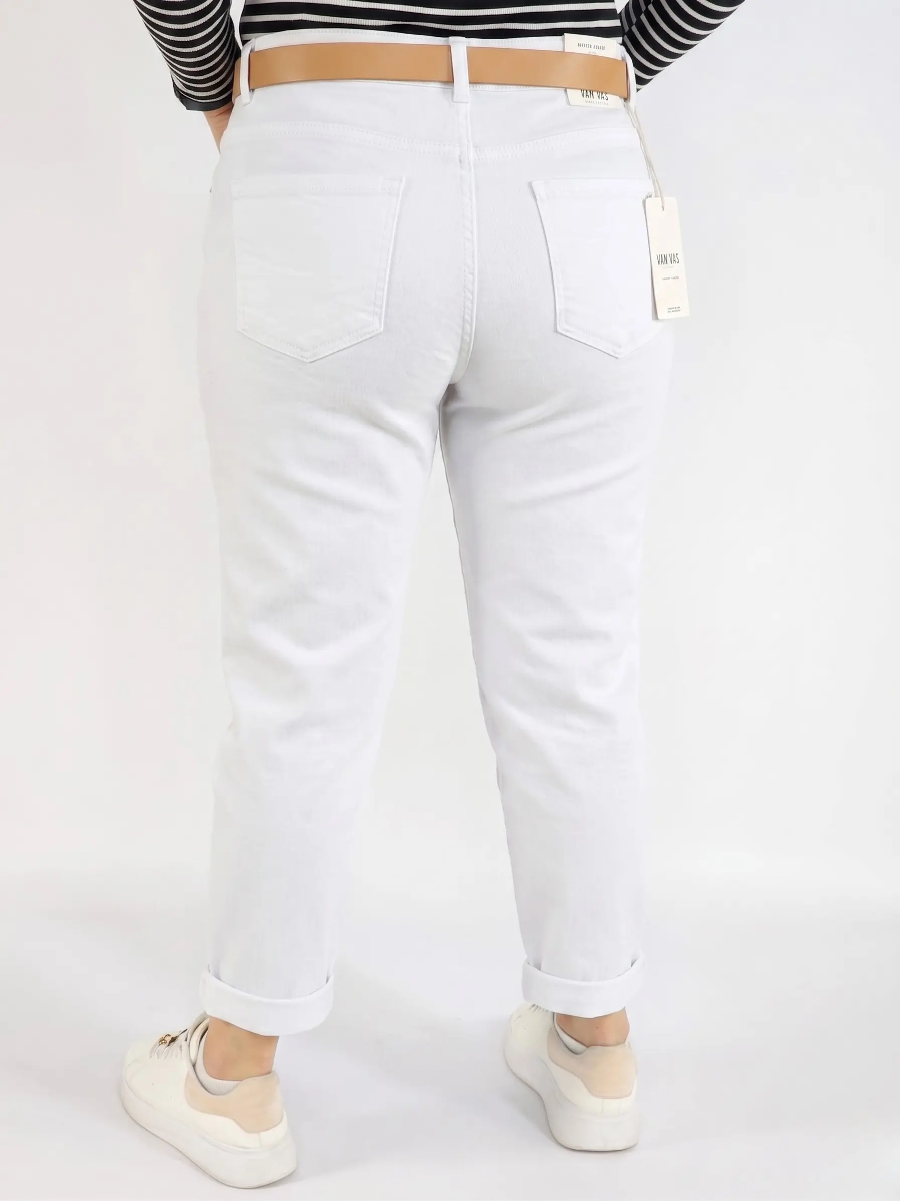 Spodnie plus size białe damskie klasyczne – wygodne spodnie XXL na co dzień i lato - Image 3