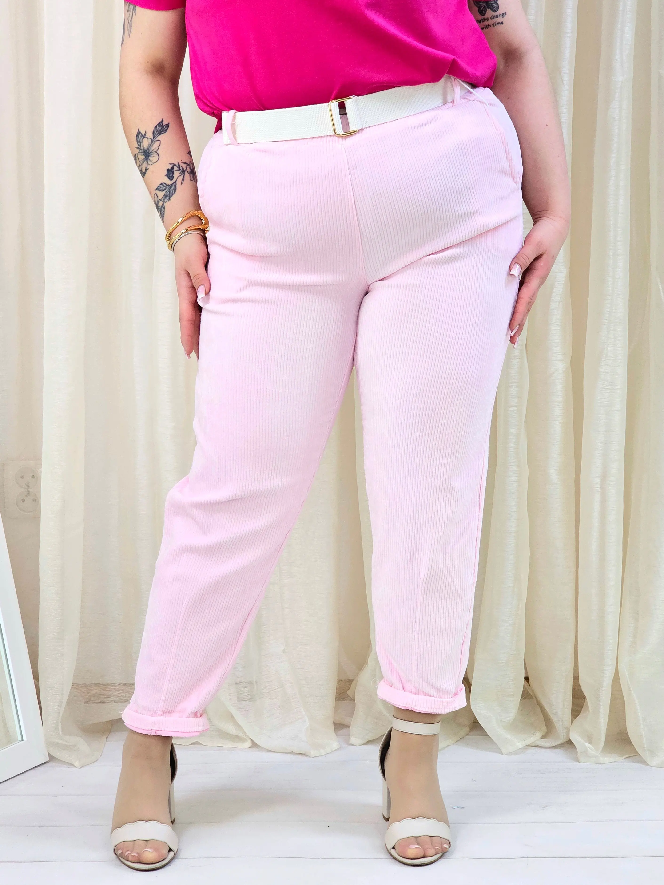Spodnie plus size Livans sztruksowe – stylowe spodnie damskie XXL - Image 7