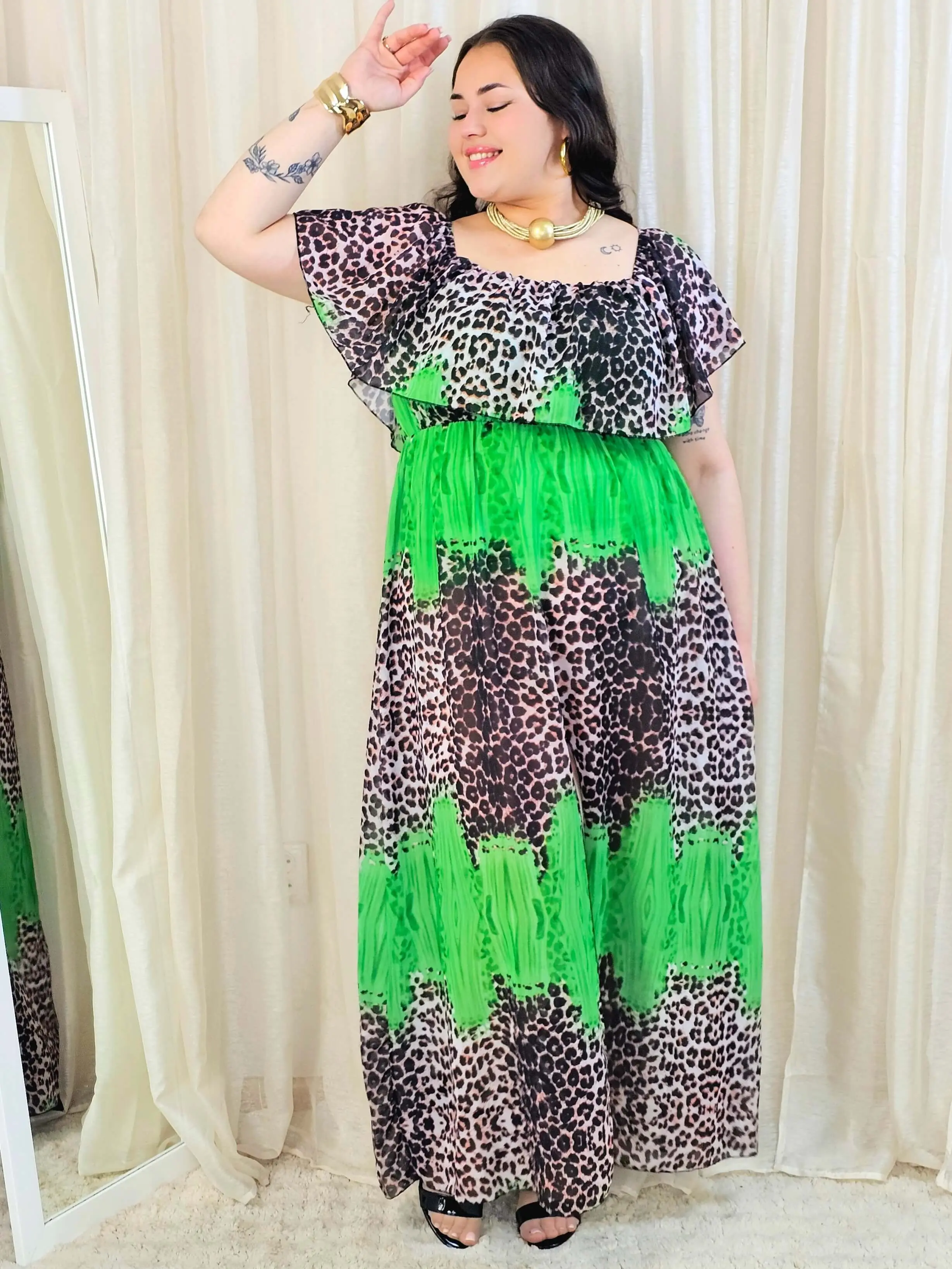 Sukienka maxi w stylu boho z wzorem zwierzęcym - w kilku kolorach - Image 10