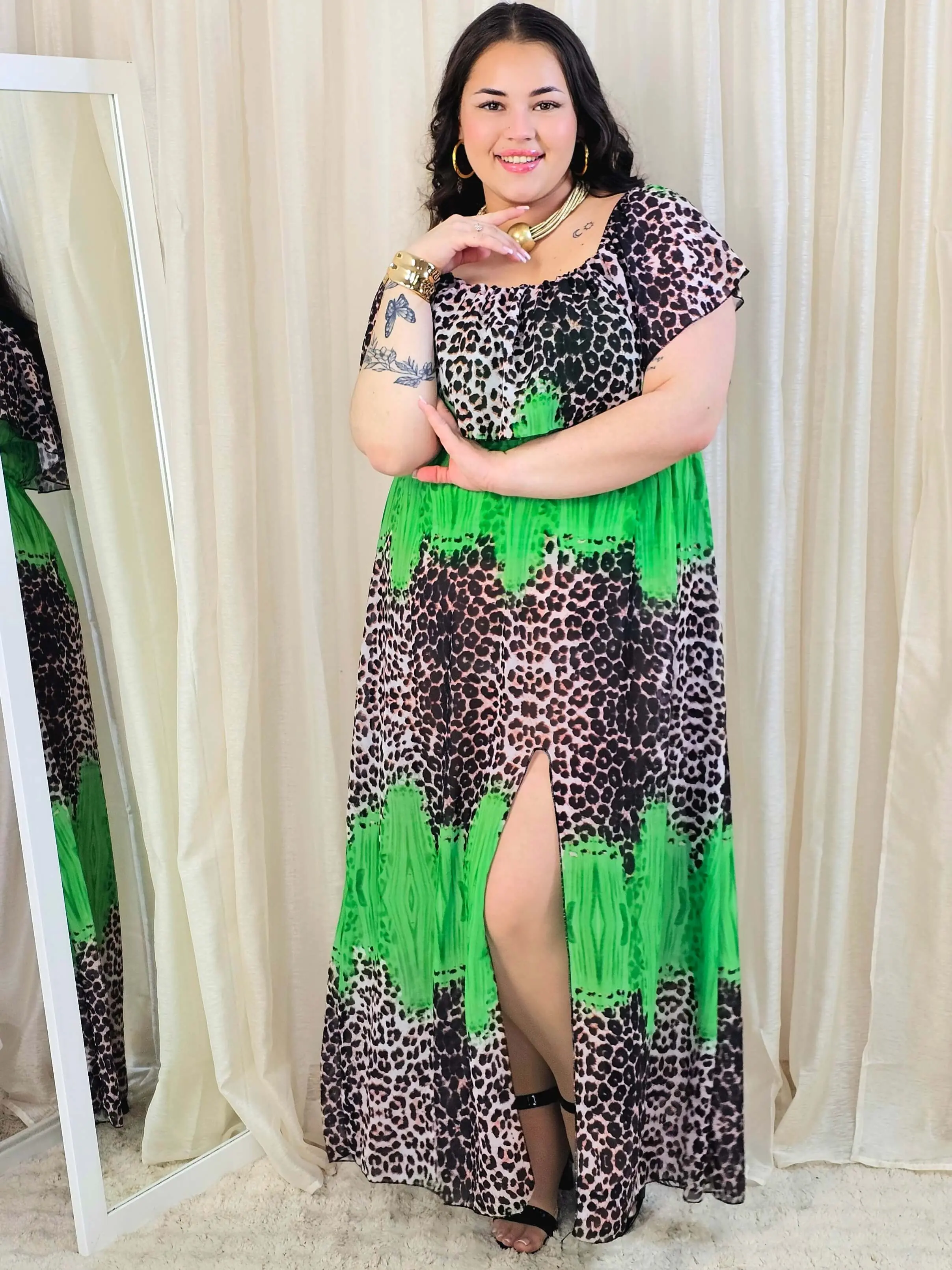 Sukienka maxi w stylu boho z wzorem zwierzęcym - w kilku kolorach - Image 11