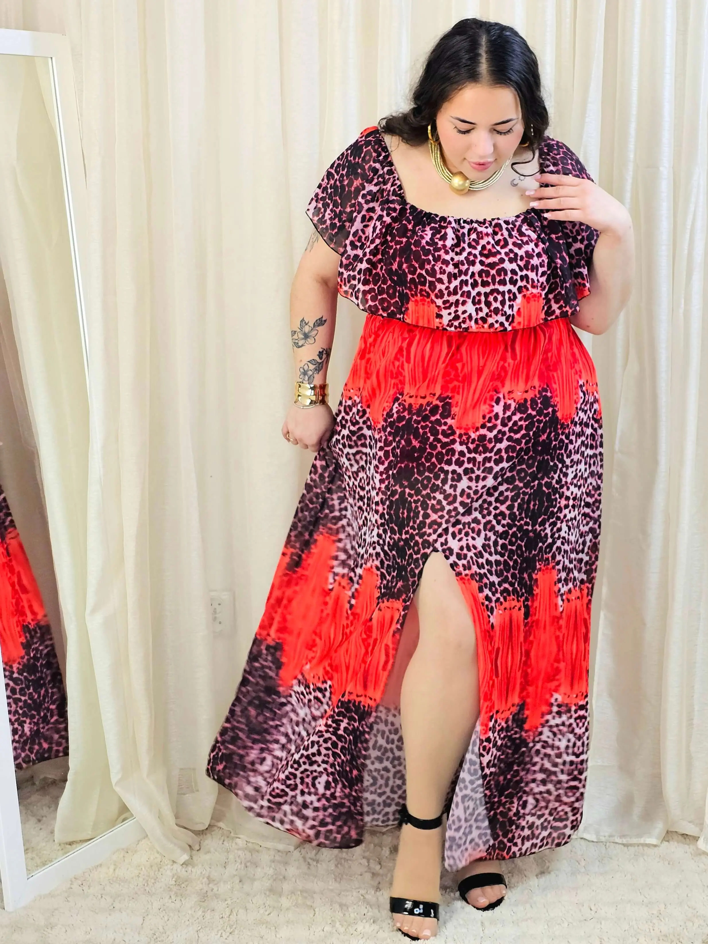 Sukienka maxi w stylu boho z wzorem zwierzęcym - w kilku kolorach - Image 13