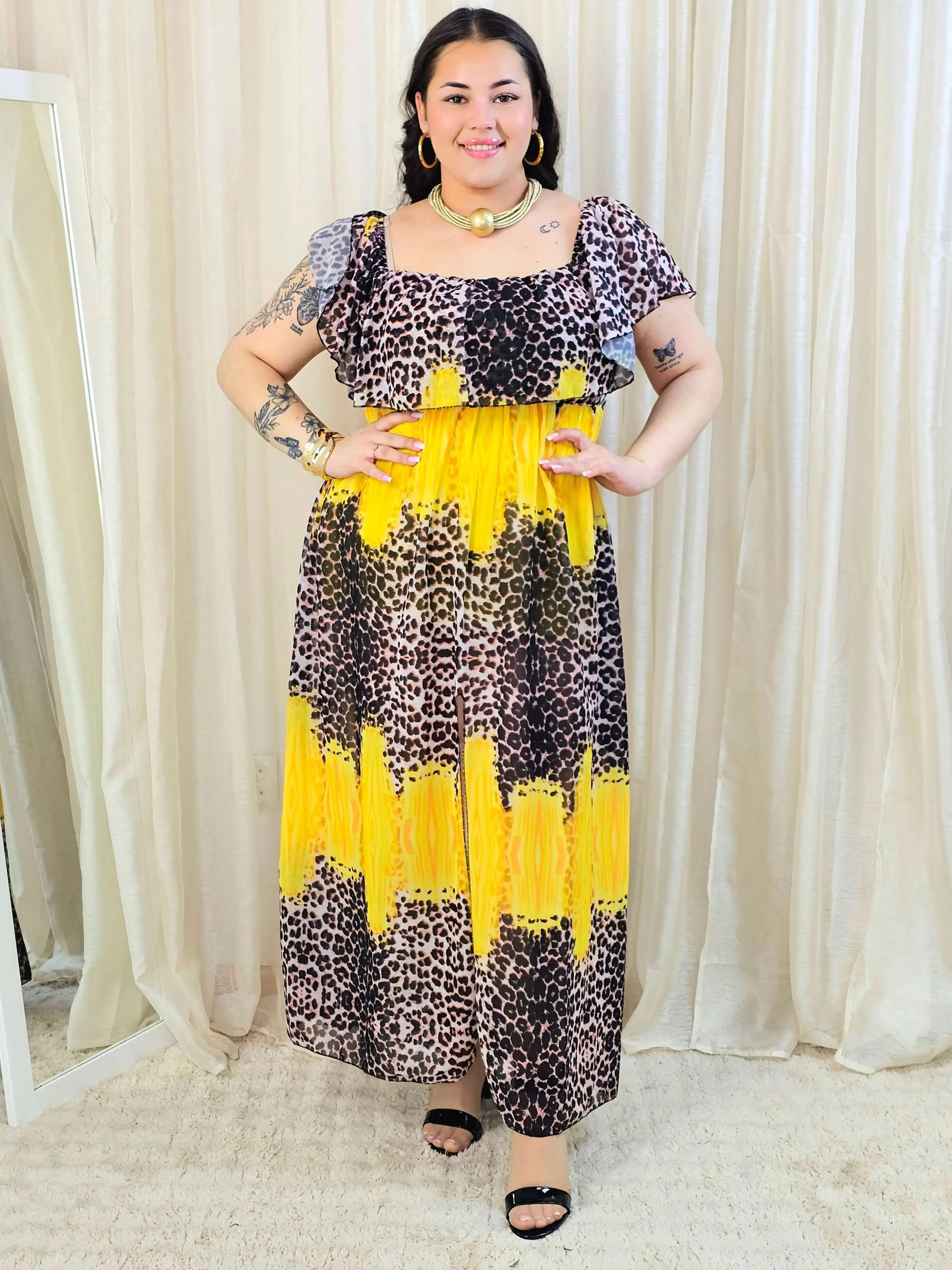 Sukienka maxi w stylu boho z wzorem zwierzęcym - w kilku kolorach - Image 19