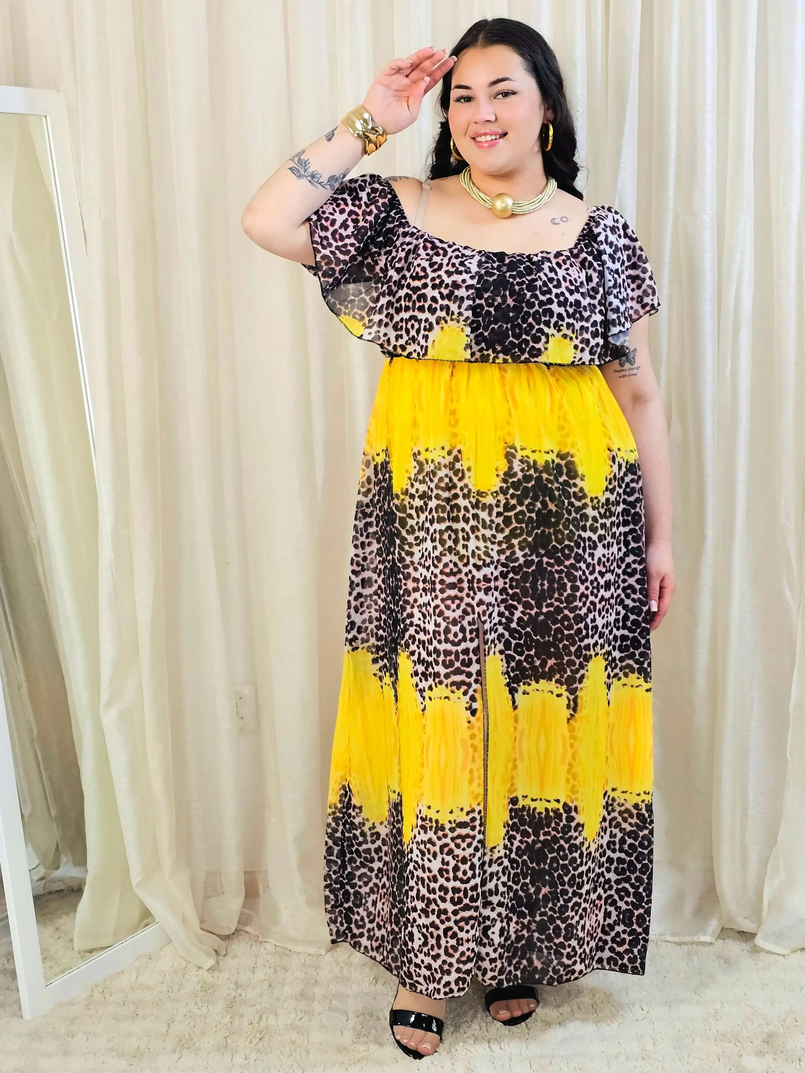 Sukienka maxi w stylu boho z wzorem zwierzęcym - w kilku kolorach - Image 22