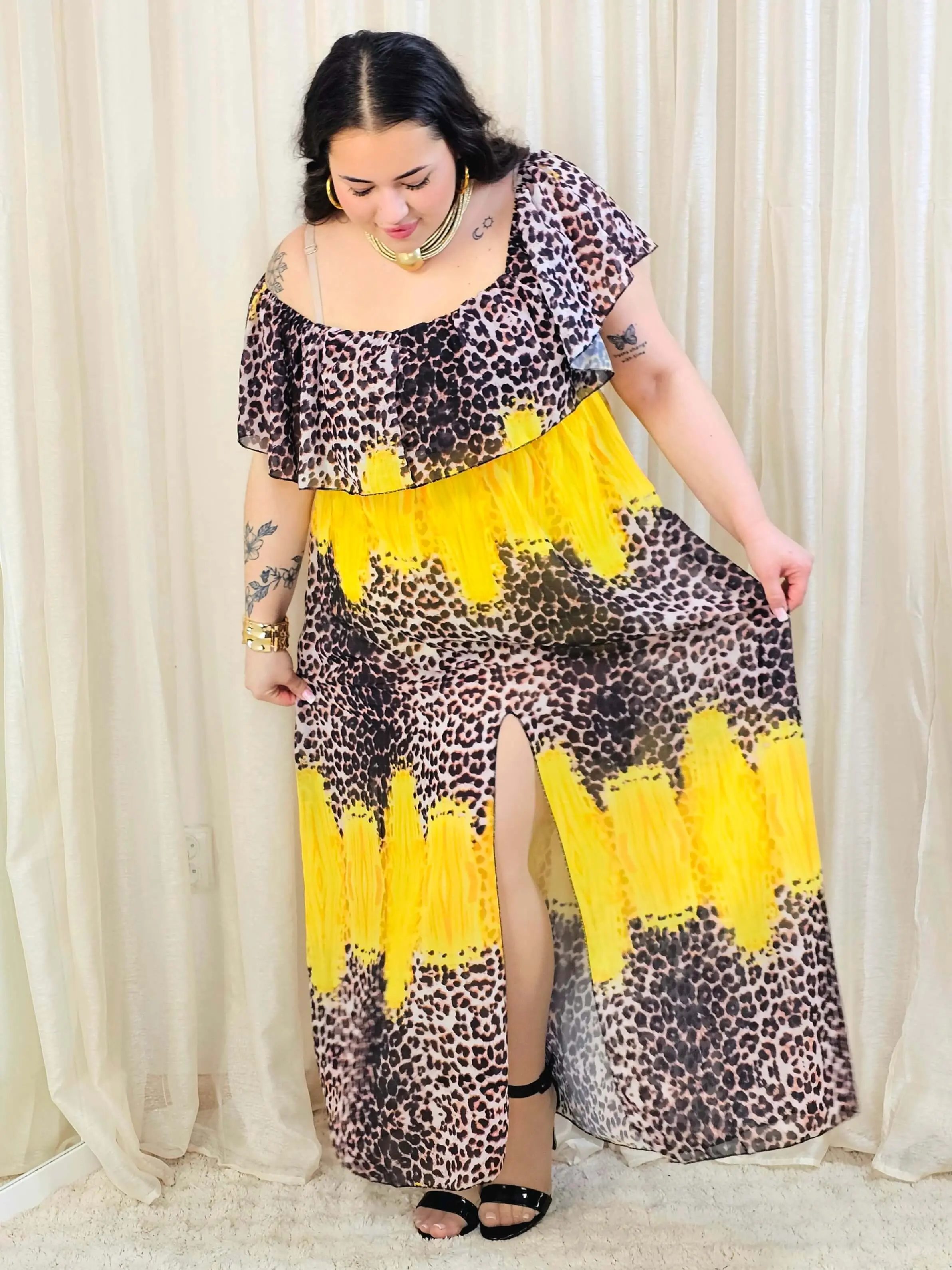 Sukienka maxi w stylu boho z wzorem zwierzęcym - w kilku kolorach - Image 23