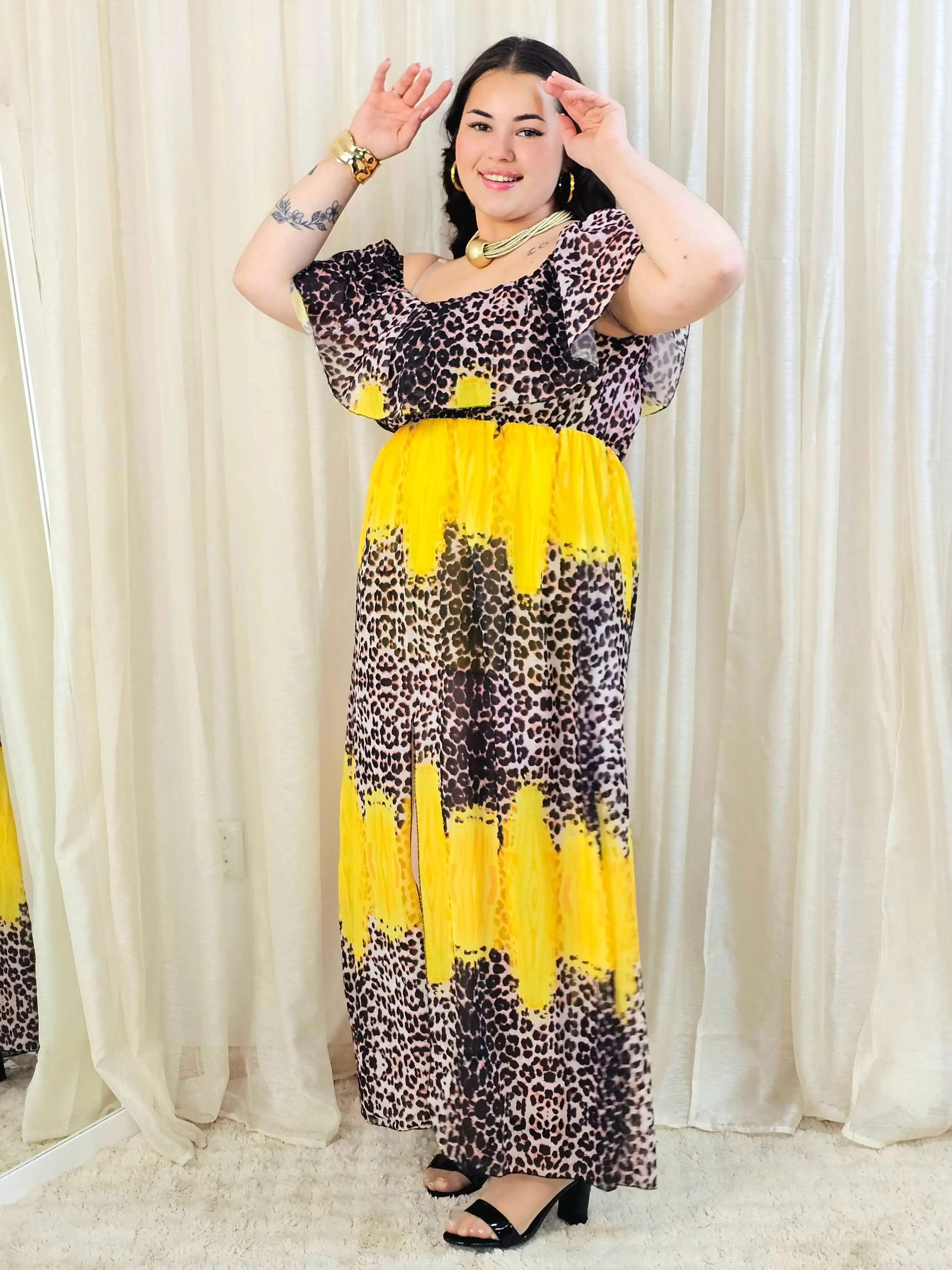 Sukienka maxi w stylu boho z wzorem zwierzęcym - w kilku kolorach - Image 24