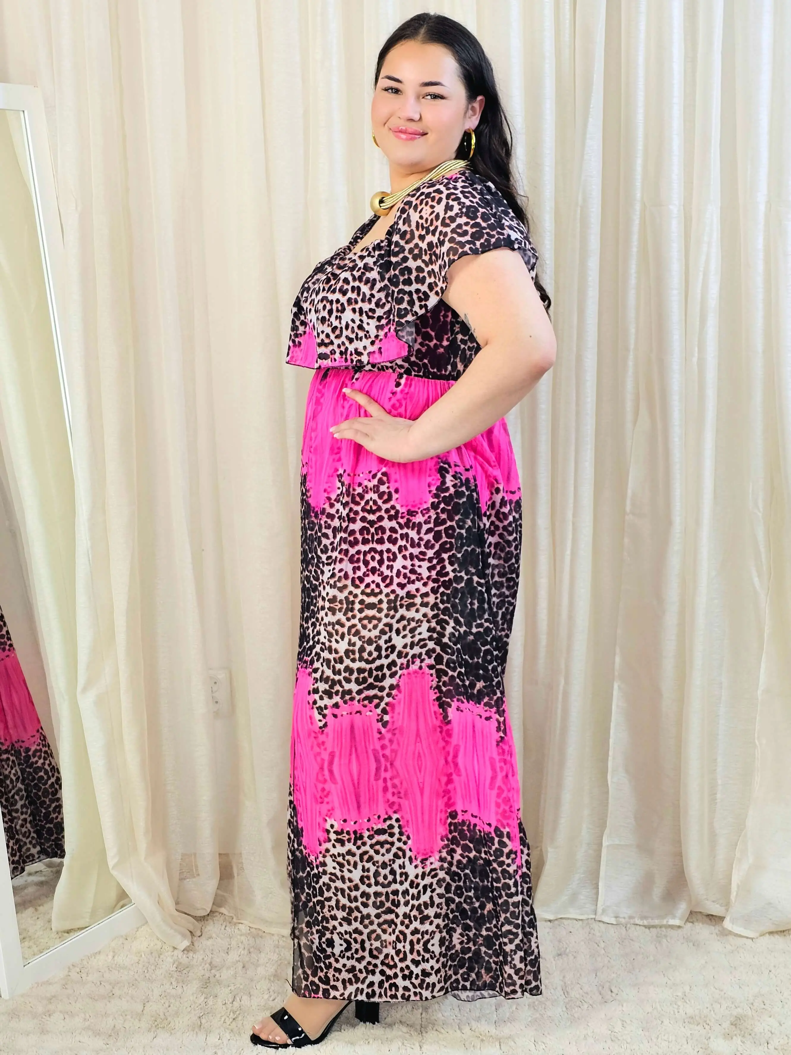 Sukienka maxi w stylu boho z wzorem zwierzęcym - w kilku kolorach - Image 26