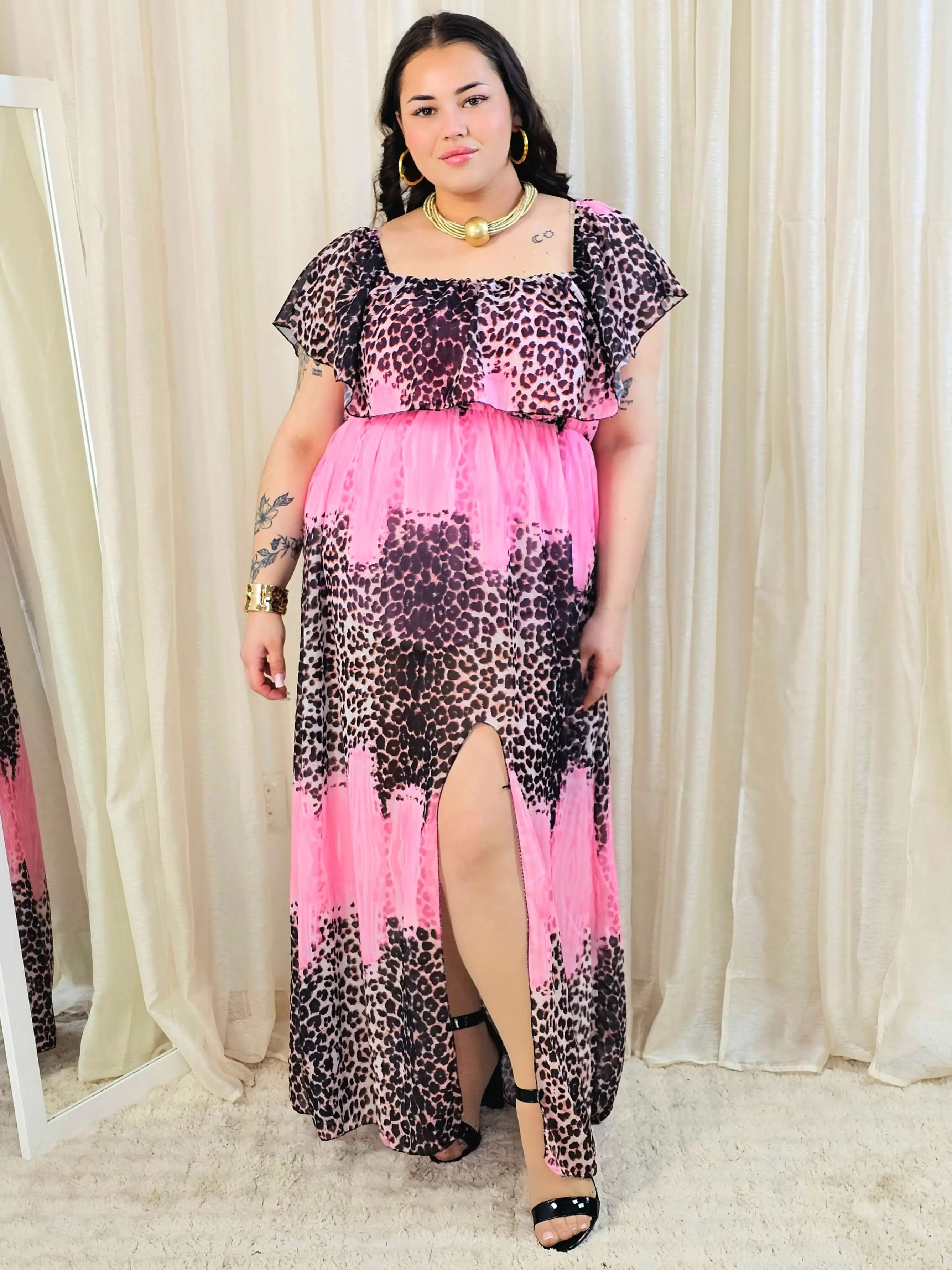 Sukienka maxi w stylu boho z wzorem zwierzęcym - w kilku kolorach - Image 30