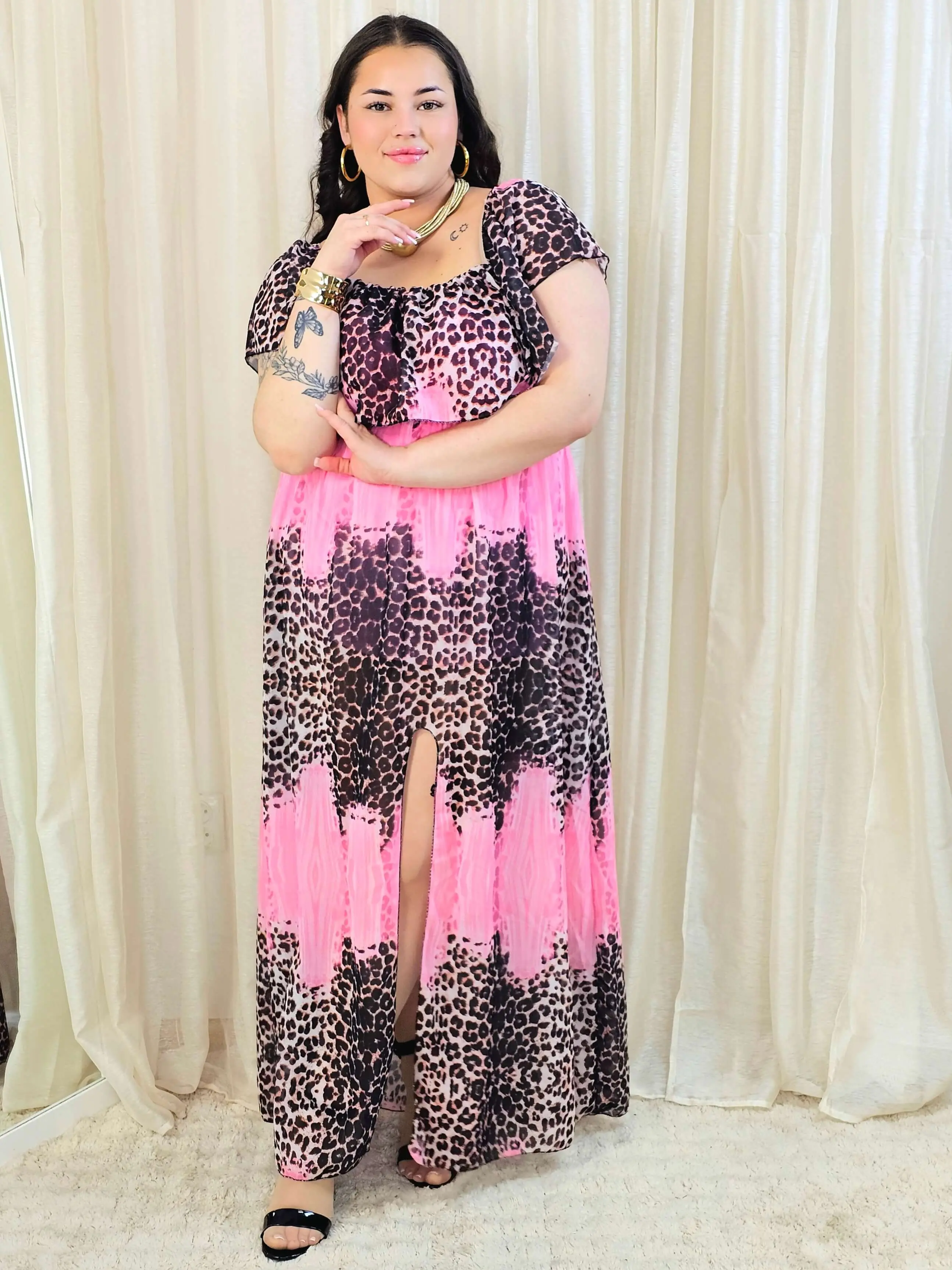 Sukienka maxi w stylu boho z wzorem zwierzęcym - w kilku kolorach - Image 33