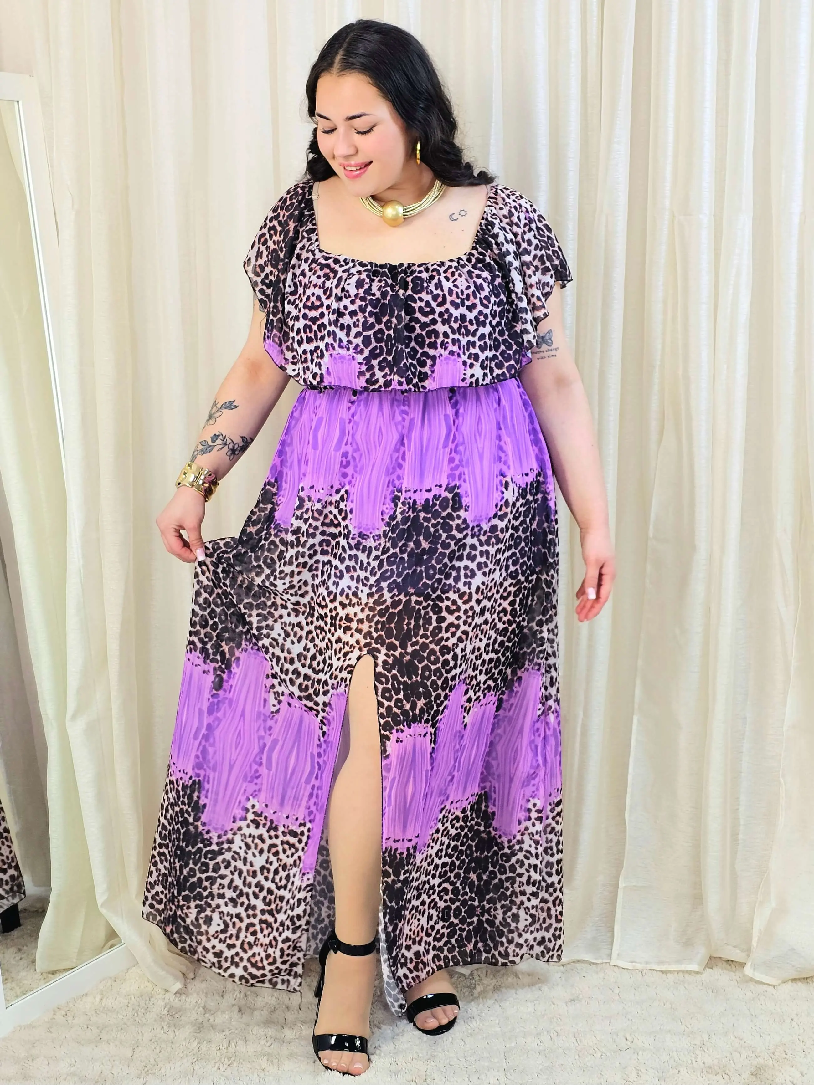 Sukienka maxi w stylu boho z wzorem zwierzęcym - w kilku kolorach - Image 38