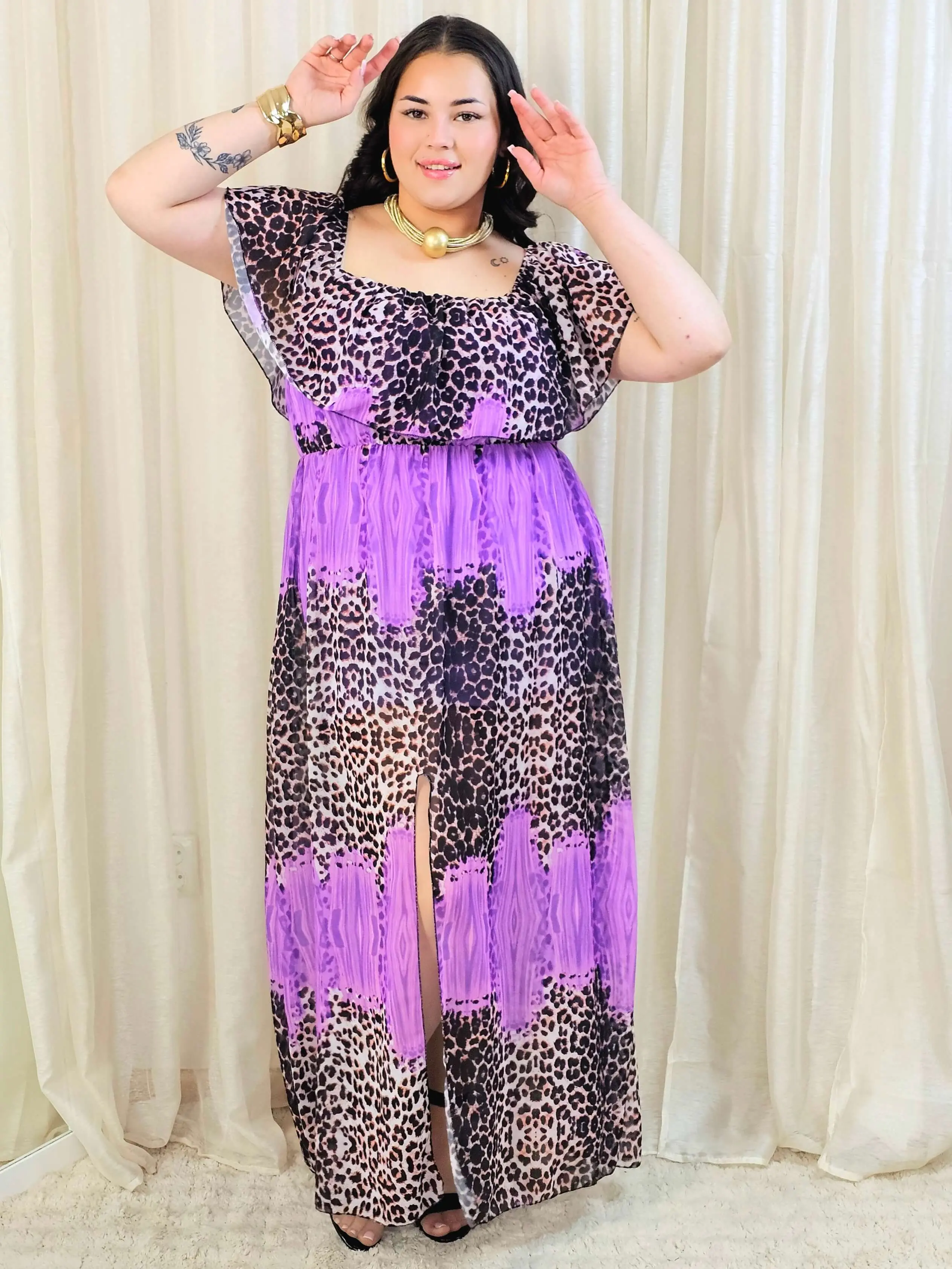 Sukienka maxi w stylu boho z wzorem zwierzęcym - w kilku kolorach - Image 39