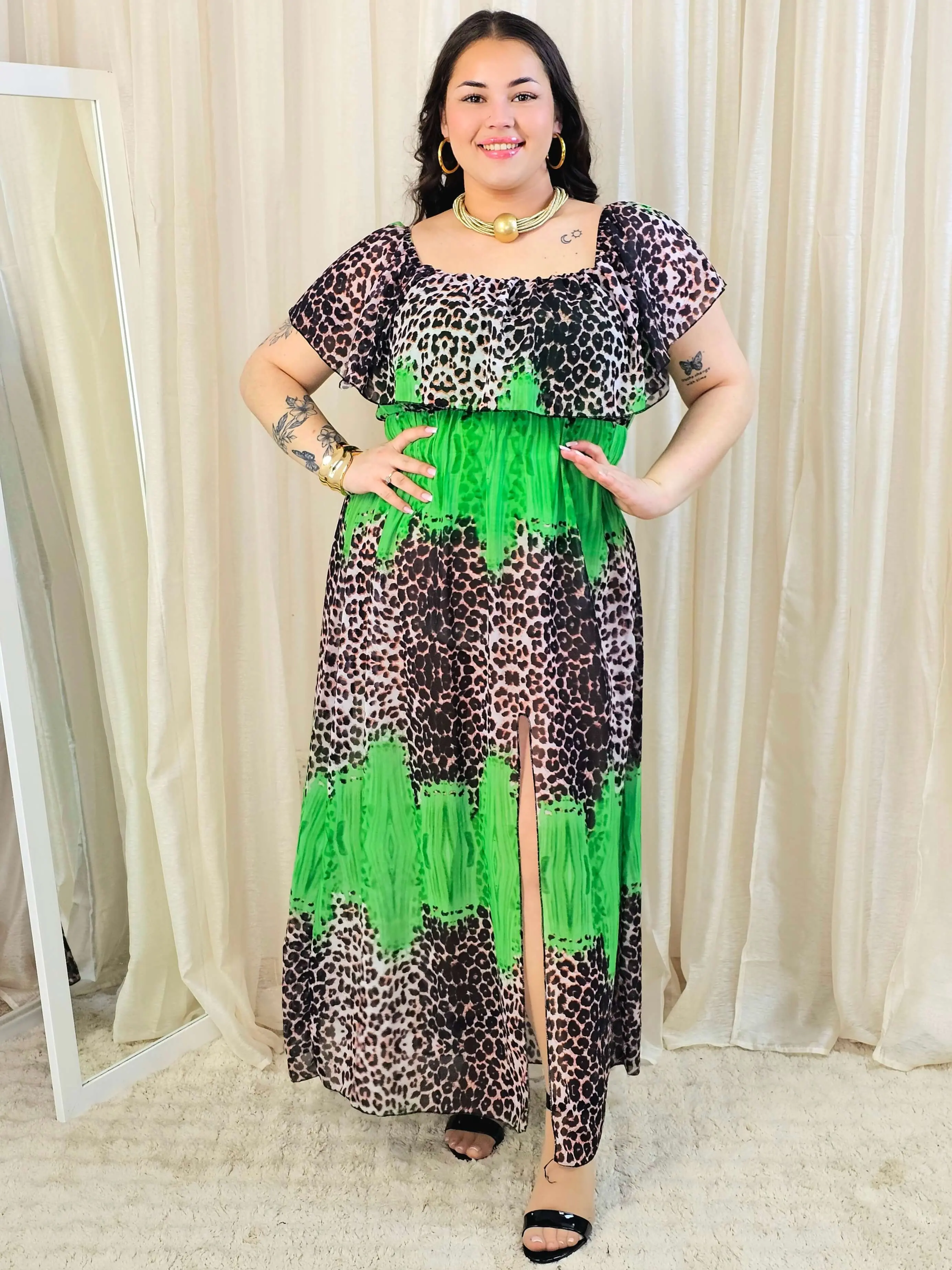 Sukienka maxi w stylu boho z wzorem zwierzęcym - w kilku kolorach - Image 6