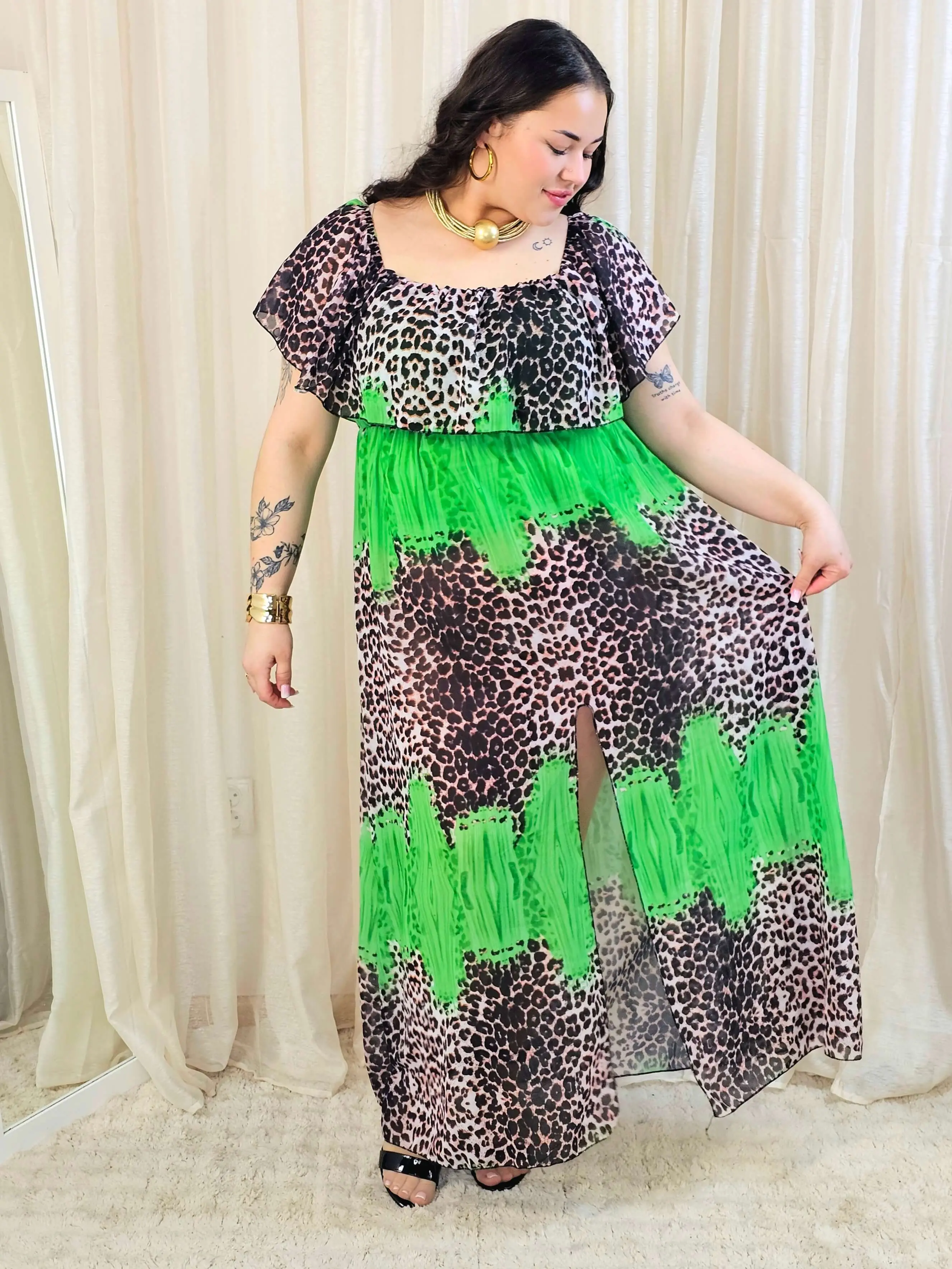 Sukienka maxi w stylu boho z wzorem zwierzęcym - w kilku kolorach - Image 7