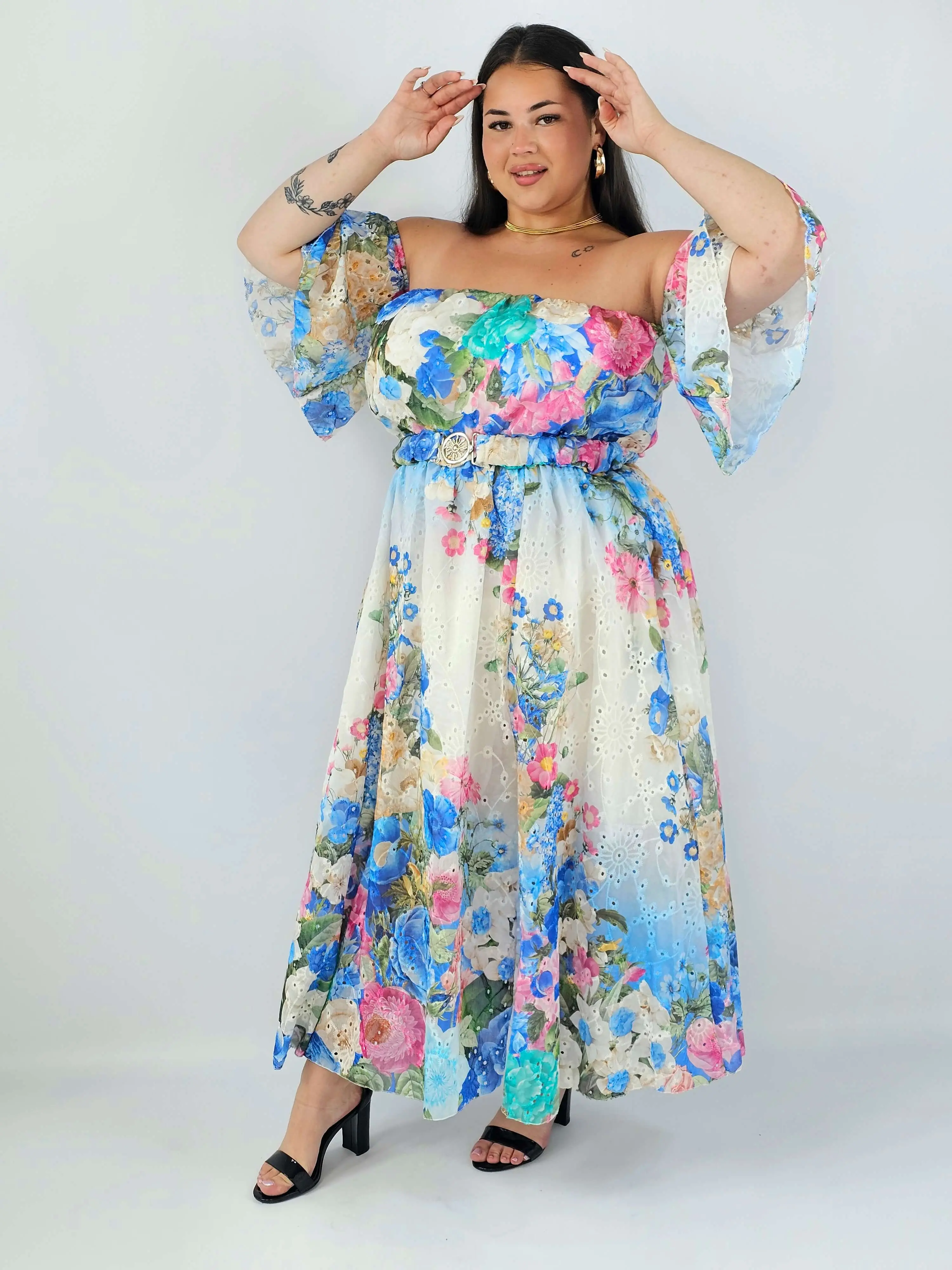 Sukienka plus size hiszpanka w kwiaty XXL – elegancka sukienka maxi - Image 12