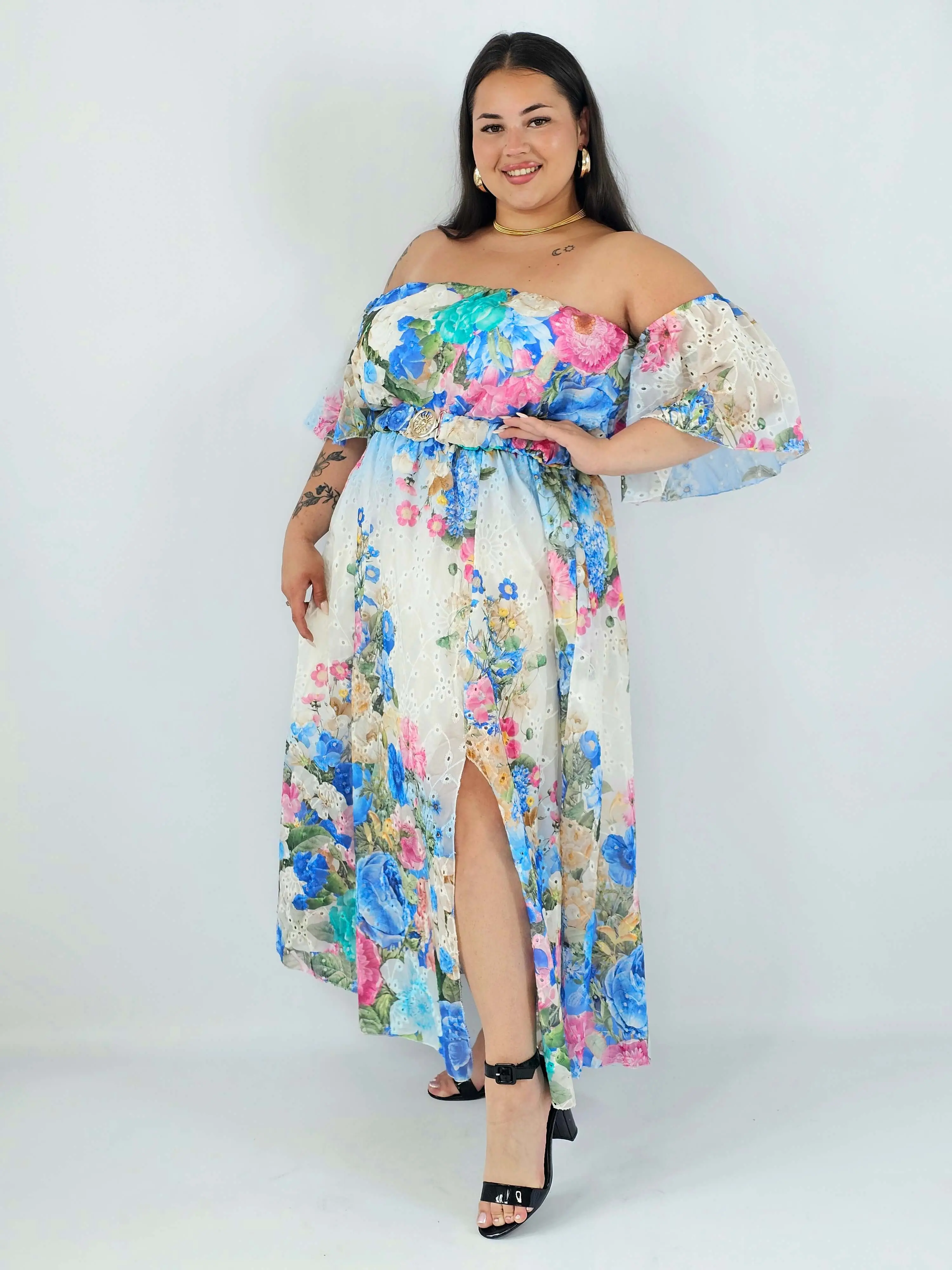 Sukienka plus size hiszpanka w kwiaty XXL – elegancka sukienka maxi - Image 13