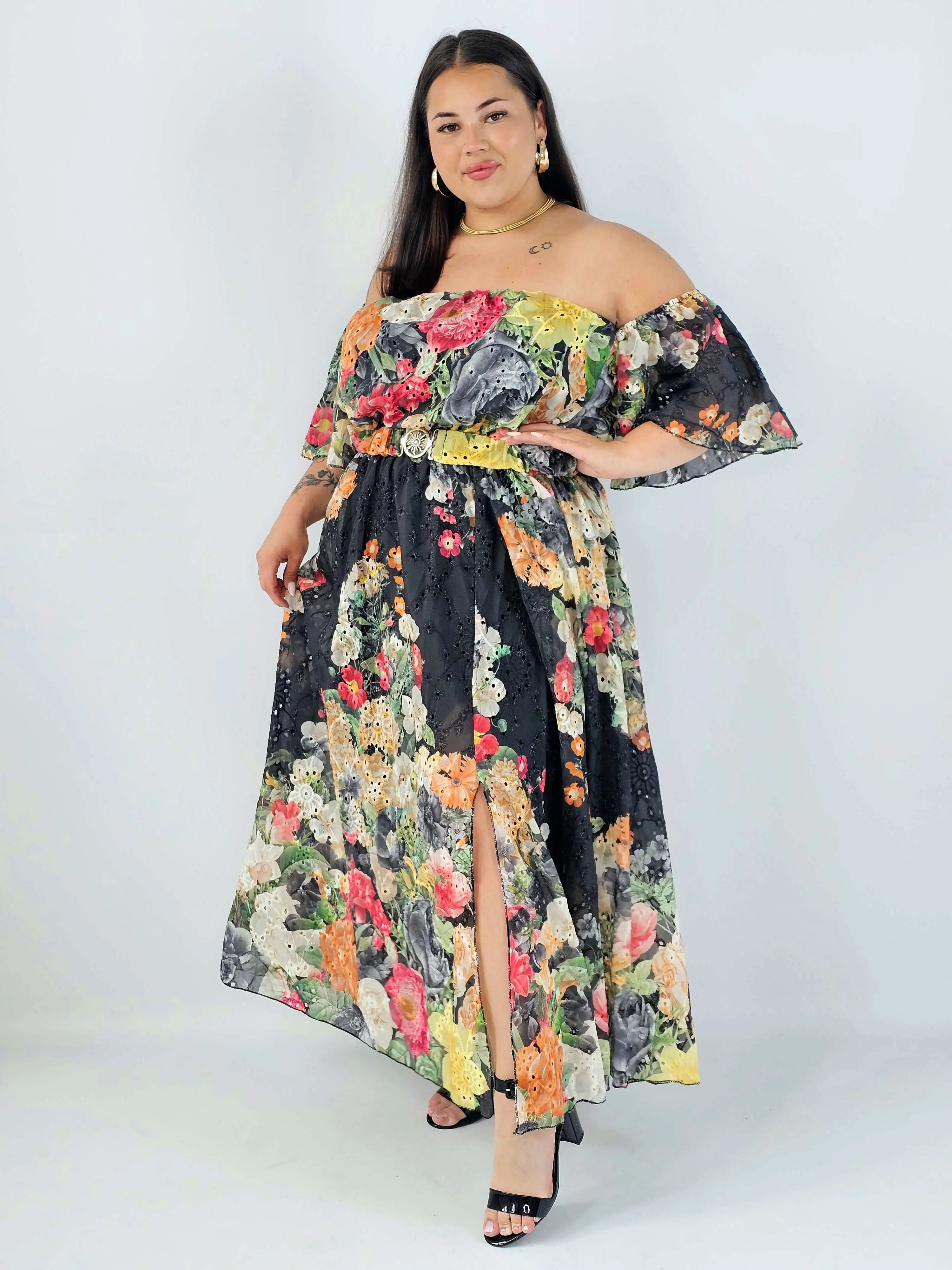 Sukienka plus size hiszpanka w kwiaty XXL – elegancka sukienka maxi - Image 18