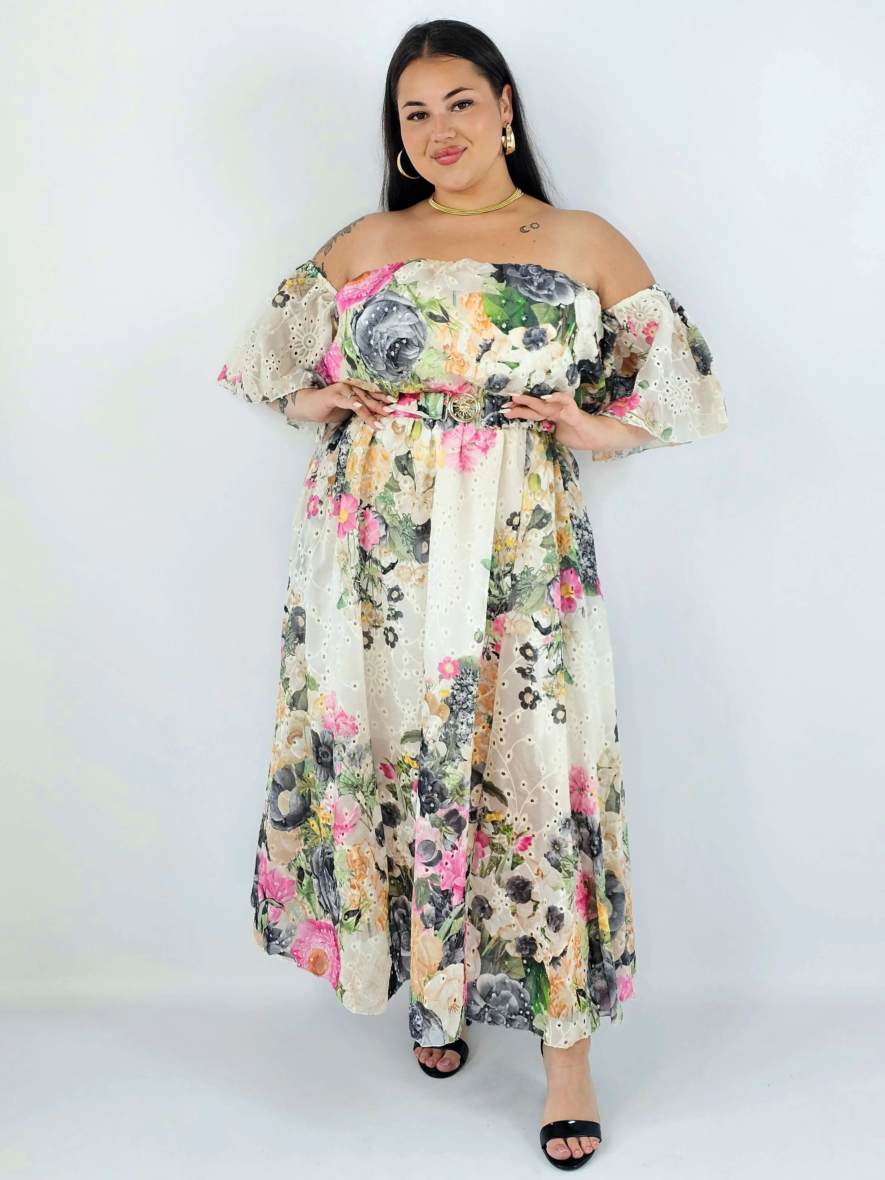 Sukienka plus size hiszpanka w kwiaty XXL – elegancka sukienka maxi - Image 5