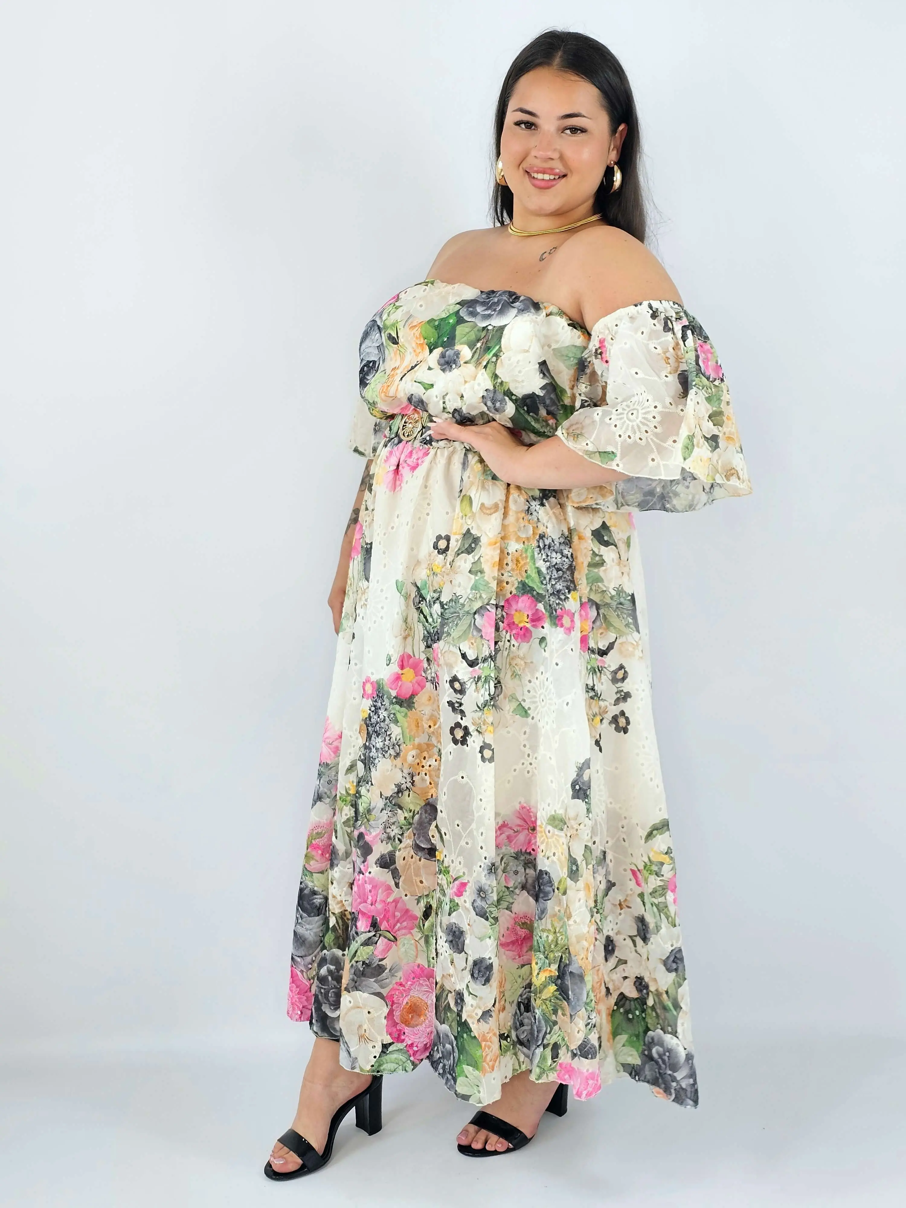 Sukienka plus size hiszpanka w kwiaty XXL – elegancka sukienka maxi - Image 7